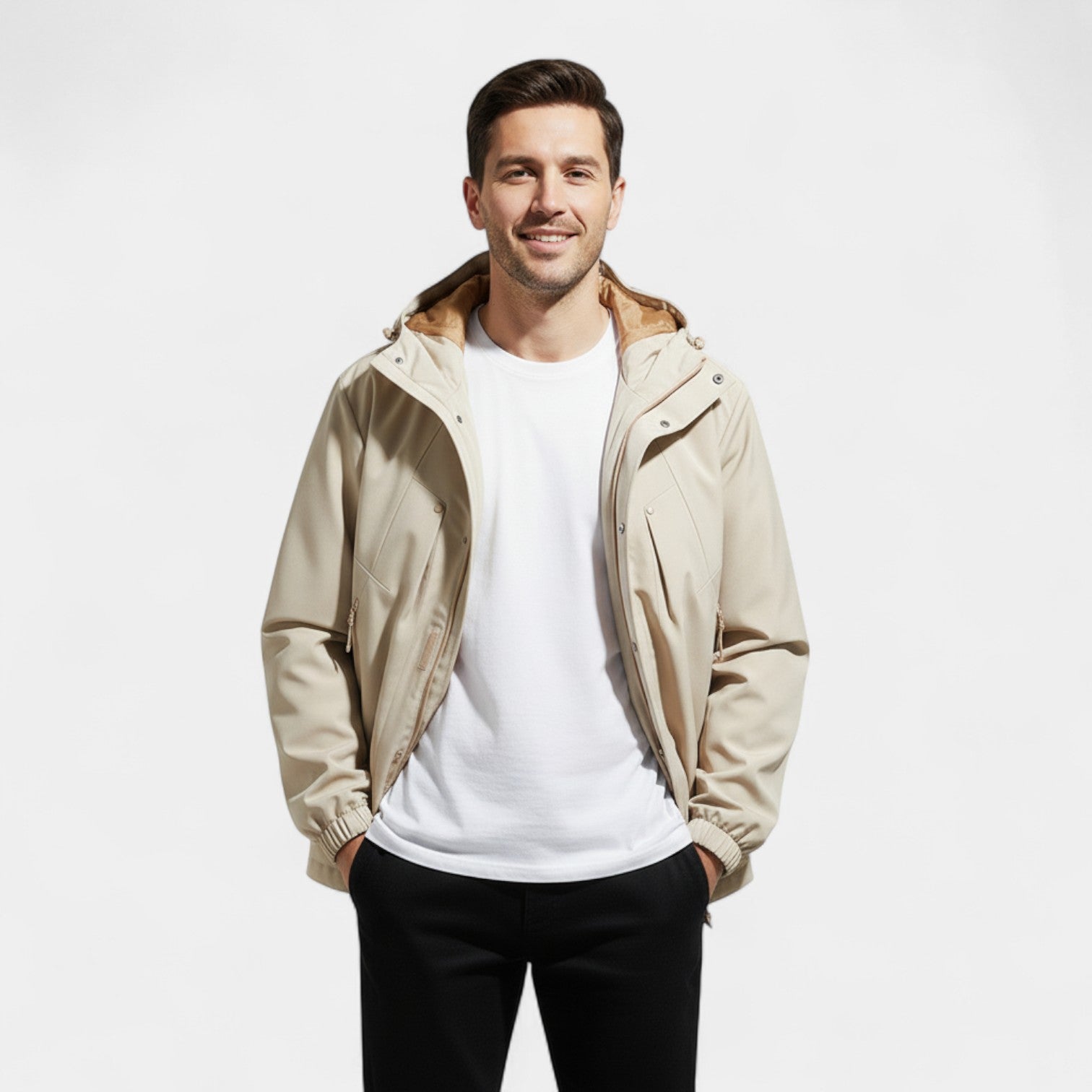 Riche | Veste homme à capuche décontractée en mélange technique – moderne, légère, silhouette raffinée