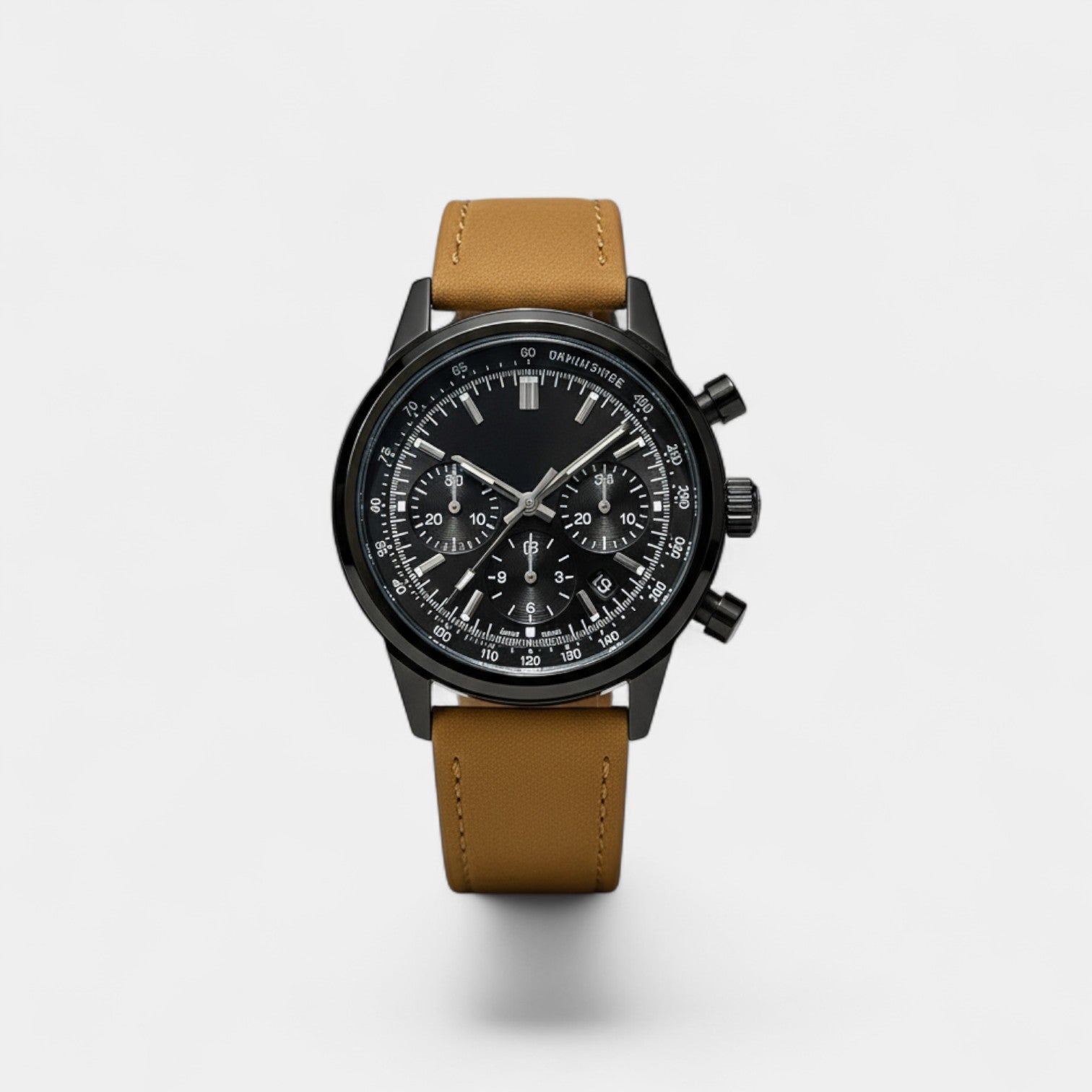 Riche | Montre pour Homme Bracelet Cuir – Quartz Chronographe Étanche 40,5 mm