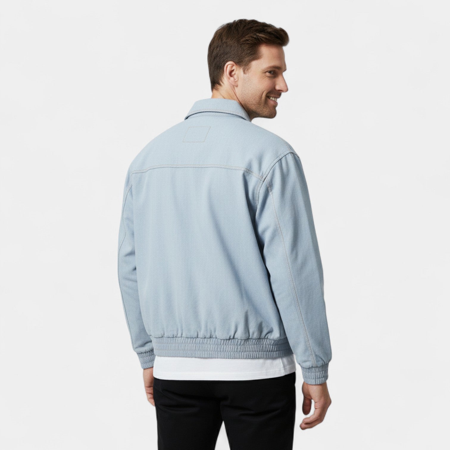 Riche | Blouson en Jean Homme Matière Technique – Coupe Moderne à Revers