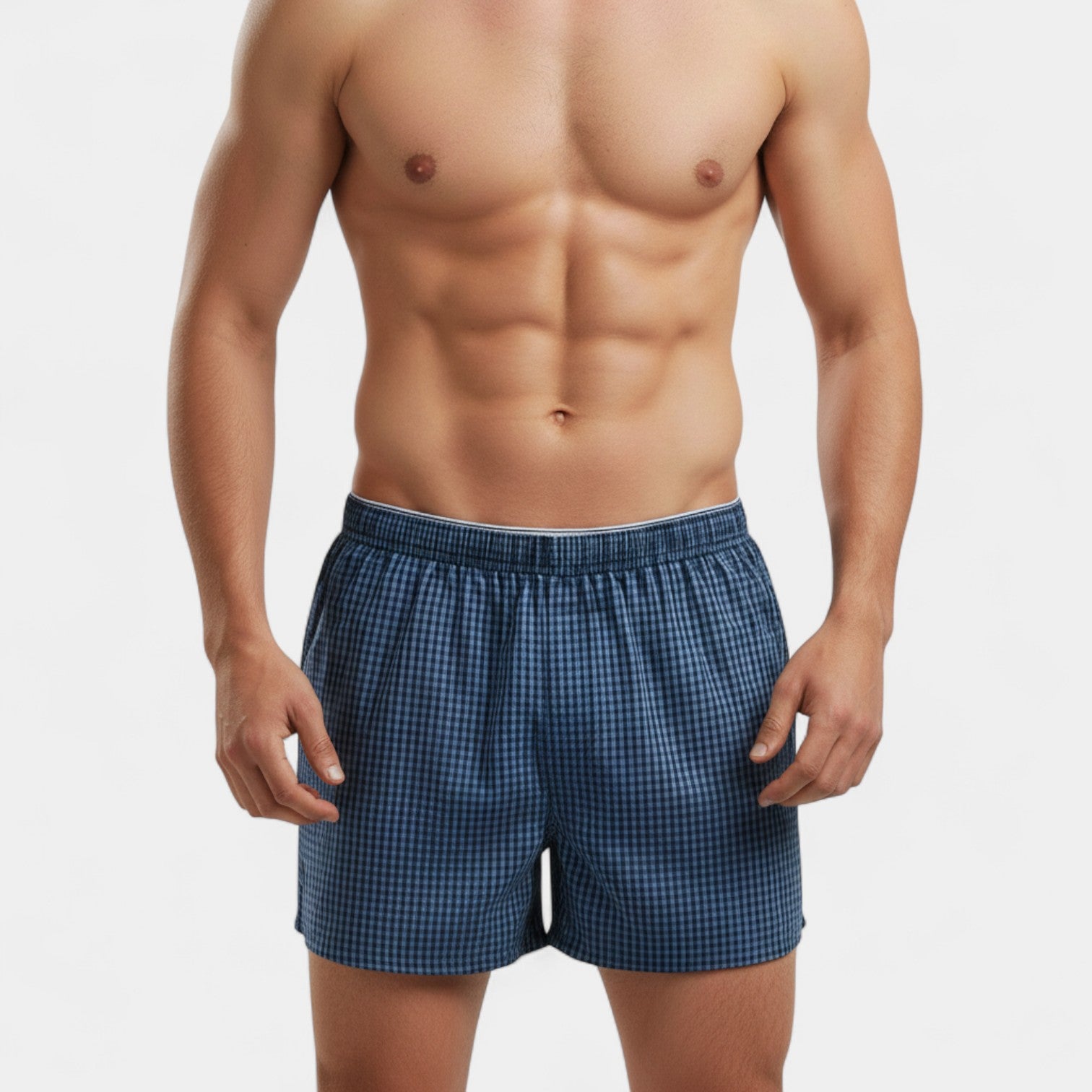 Riche | Lot de 3 boxers homme coton tissé à carreaux – raffinés, respirants, confort quotidien
