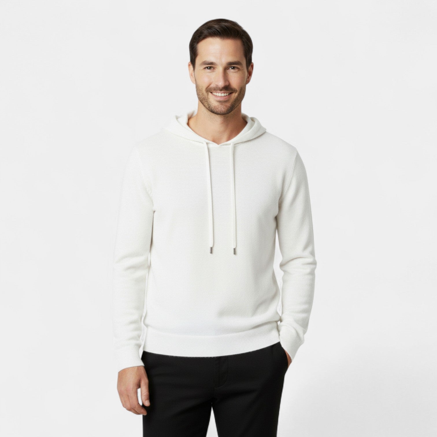 Riche | Pull à capuche homme 100% laine mérinos – Coupe ample minimaliste