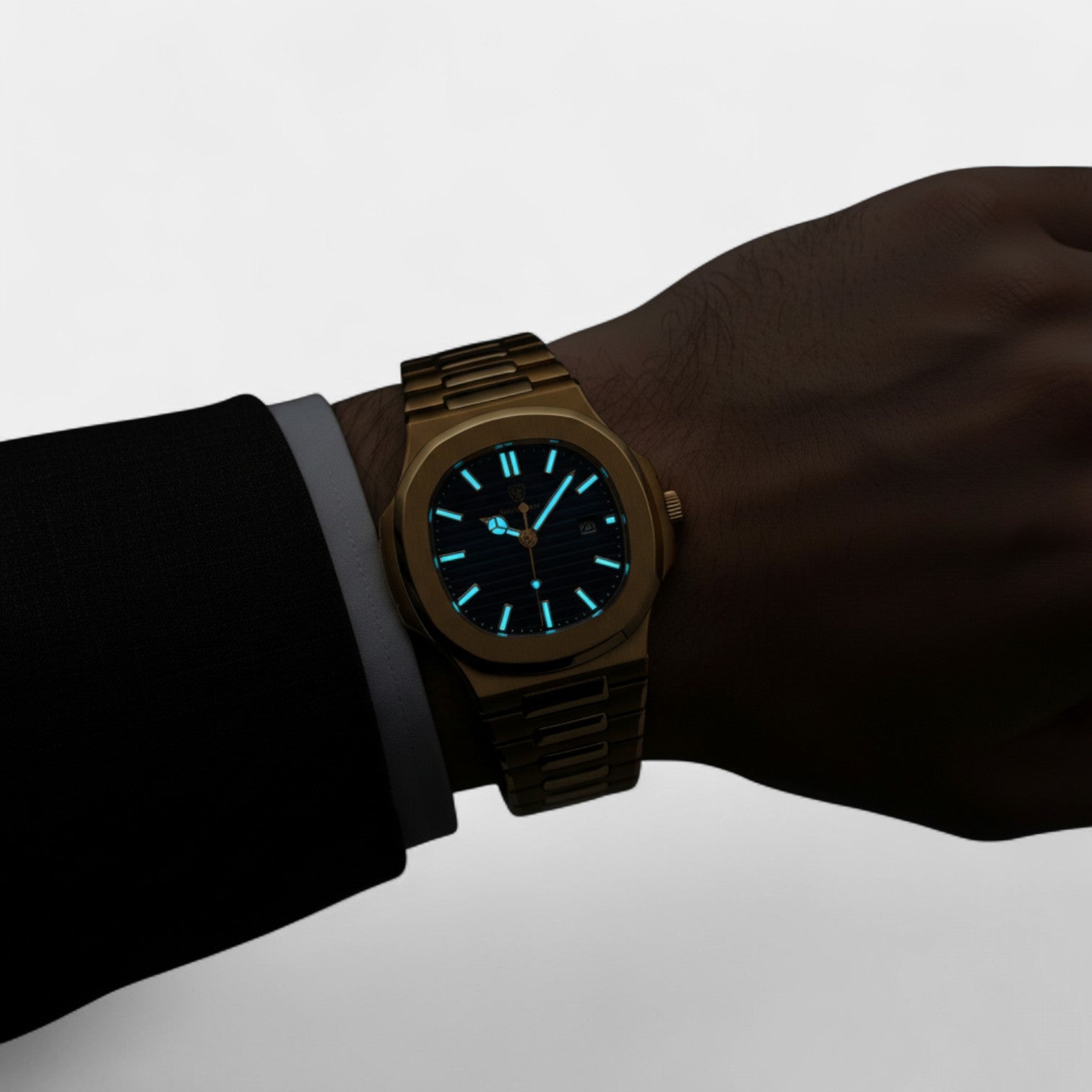 Riche | Montre de Luxe pour Homme Or Rose – Quartz Lumineuse et Étanche 42 mm