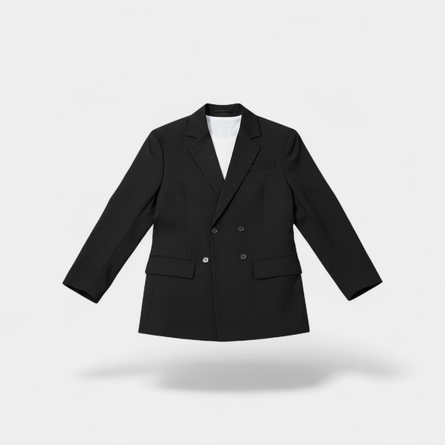 Riche | Blazer Homme en Matière Technique – Croisé à Carreaux Plissé