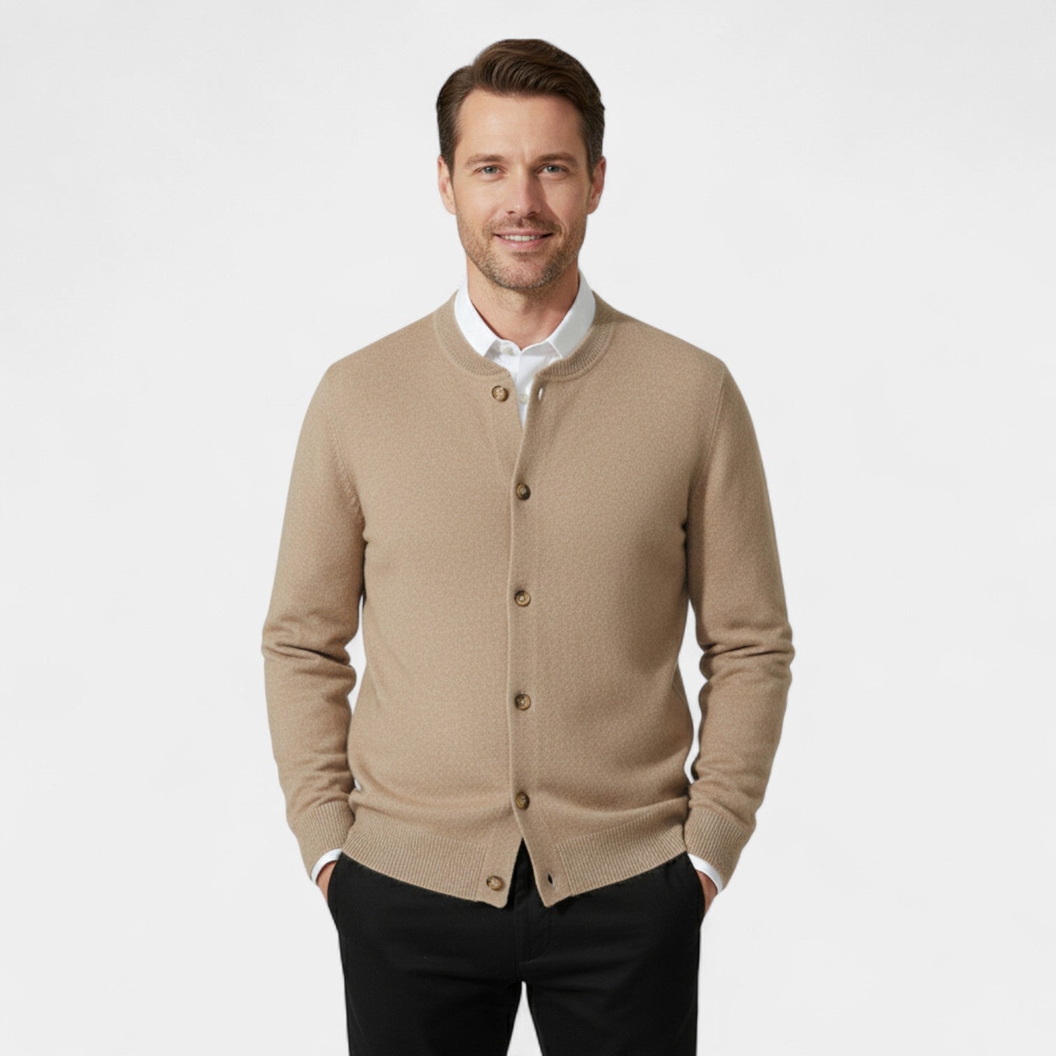 Riche | Cardigan Homme 100% Cachemire – Boutonné de Luxe