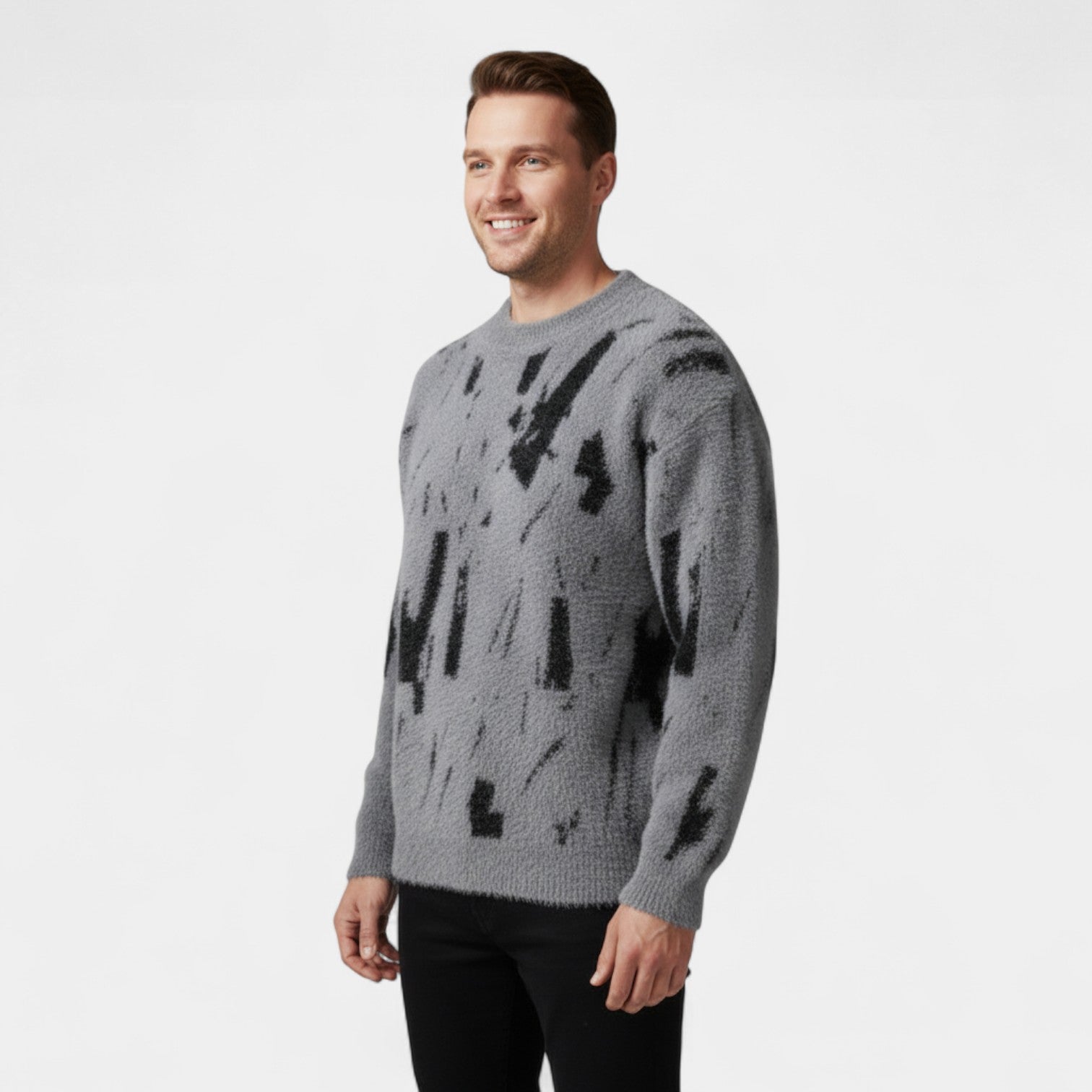 Riche | Pull Homme – Col Rond Épais Doublé Polaire