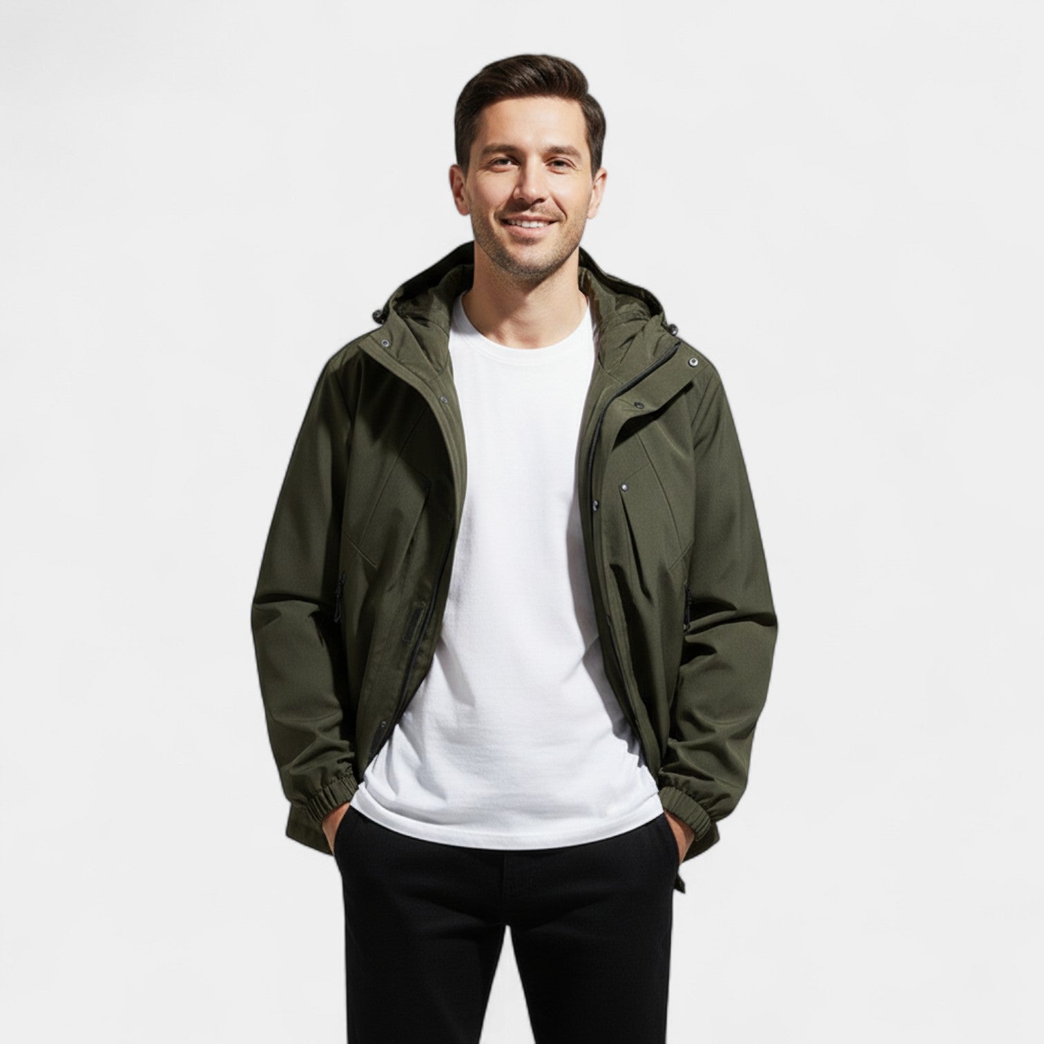 Riche | Veste homme à capuche décontractée en mélange technique – moderne, légère, silhouette raffinée