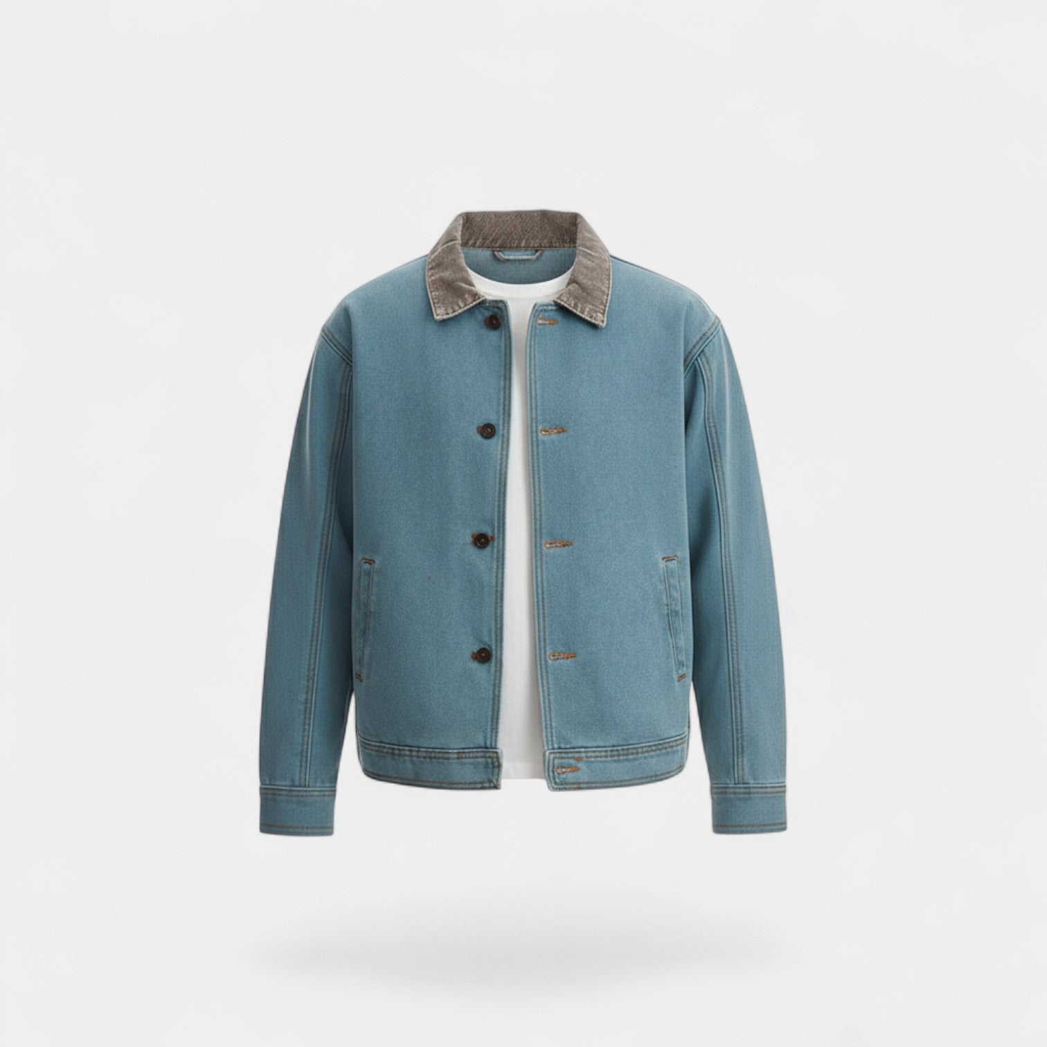 Riche | Manteau homme en denim rétro coupe ample boutonné – décontracté, raffiné, silhouette quotidienne