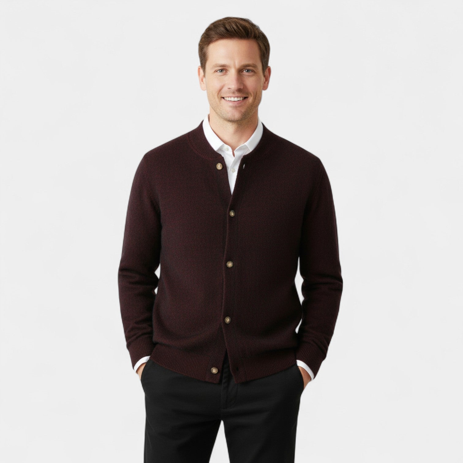 Riche | Cardigan Homme 100% Cachemire – Boutonné de Luxe