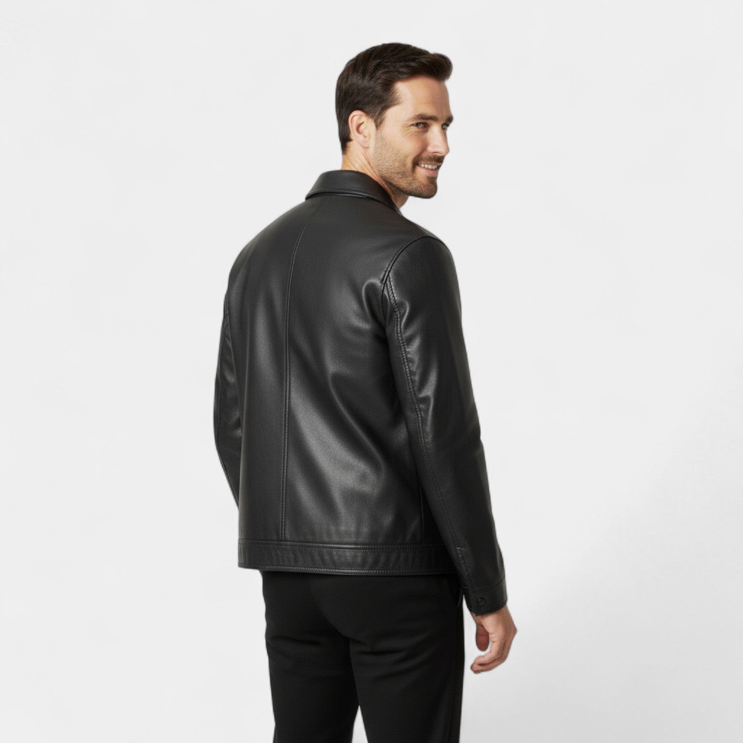Riche | Veste homme en cuir vegan – Style uni coupe-vent