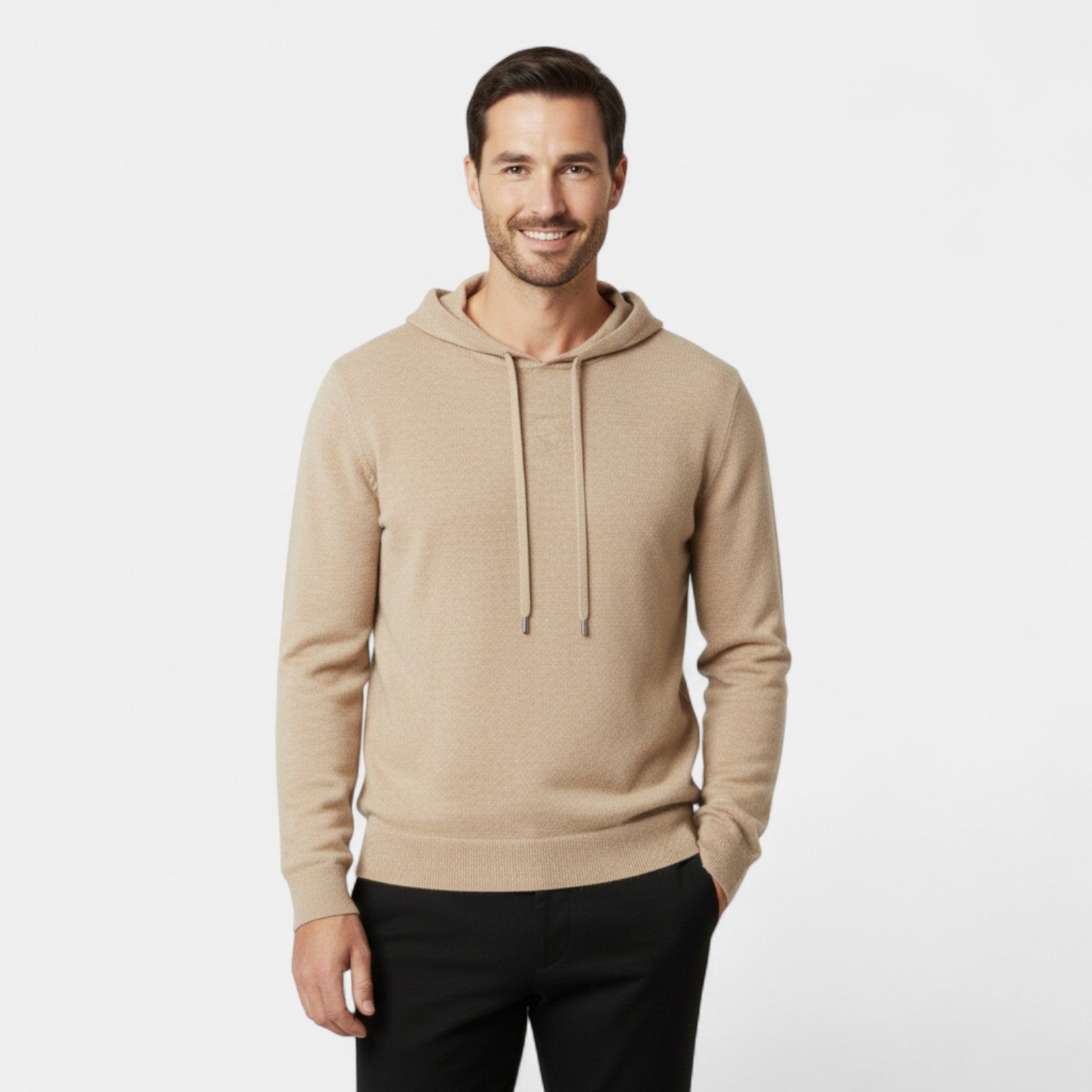 Riche | Pull à capuche homme 100% laine mérinos – Coupe ample minimaliste