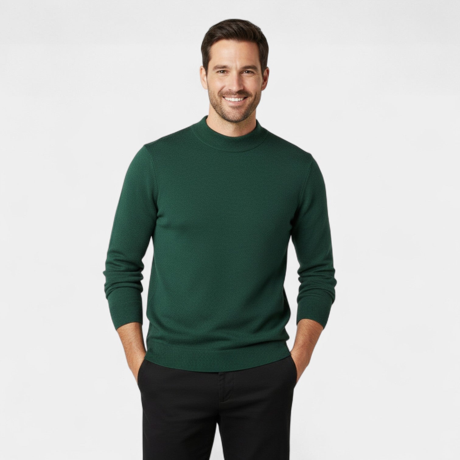 Riche | Pull Homme Col Semi-Montant Rond – Coupe Minimaliste et Luxe