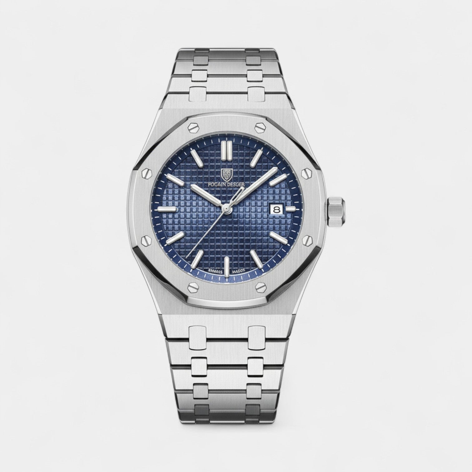 Riche | Montre pour Homme Acier Inoxydable Argentée – Quartz Lumineuse et Étanche 42 mm