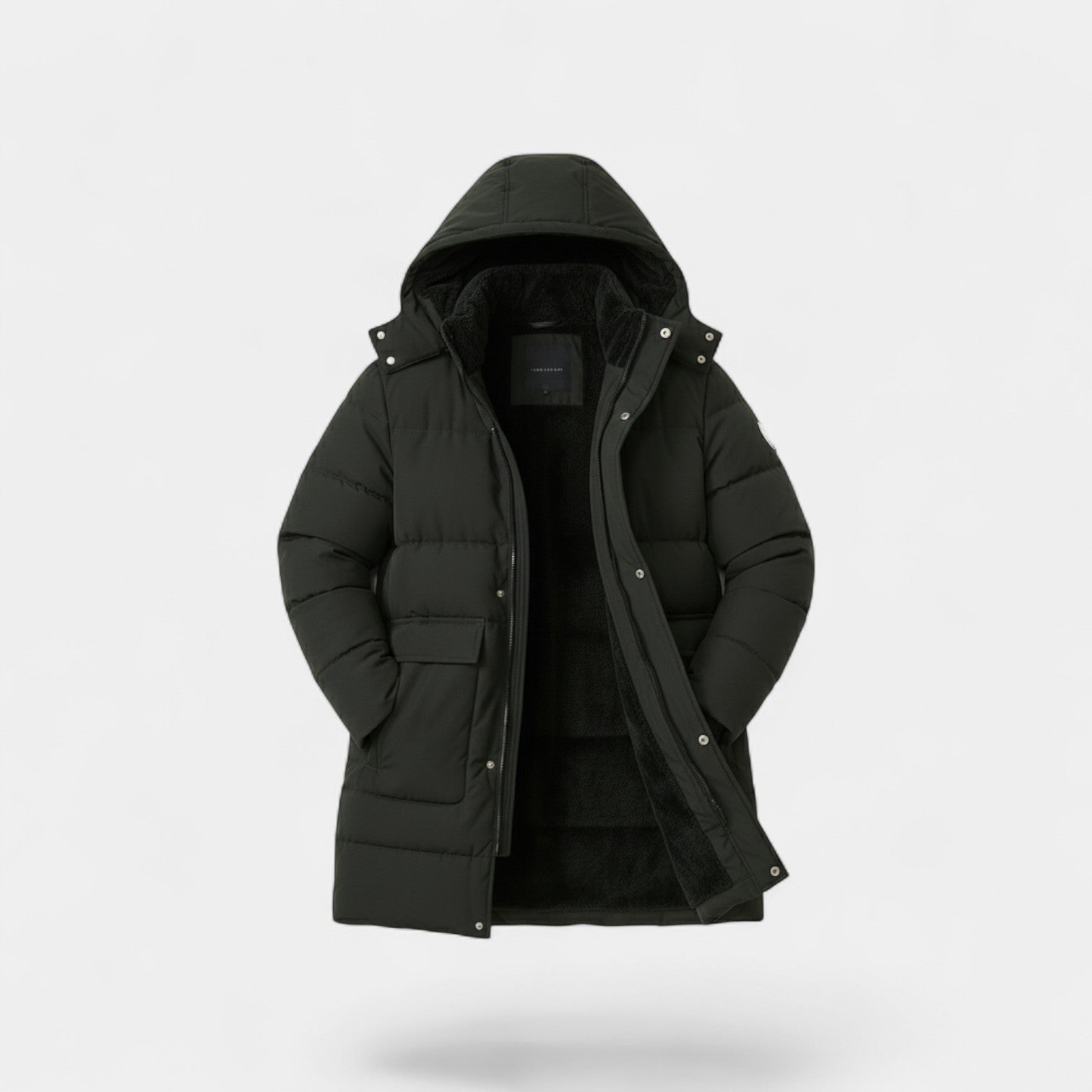 Riche | Manteau long homme en coton doublé polaire