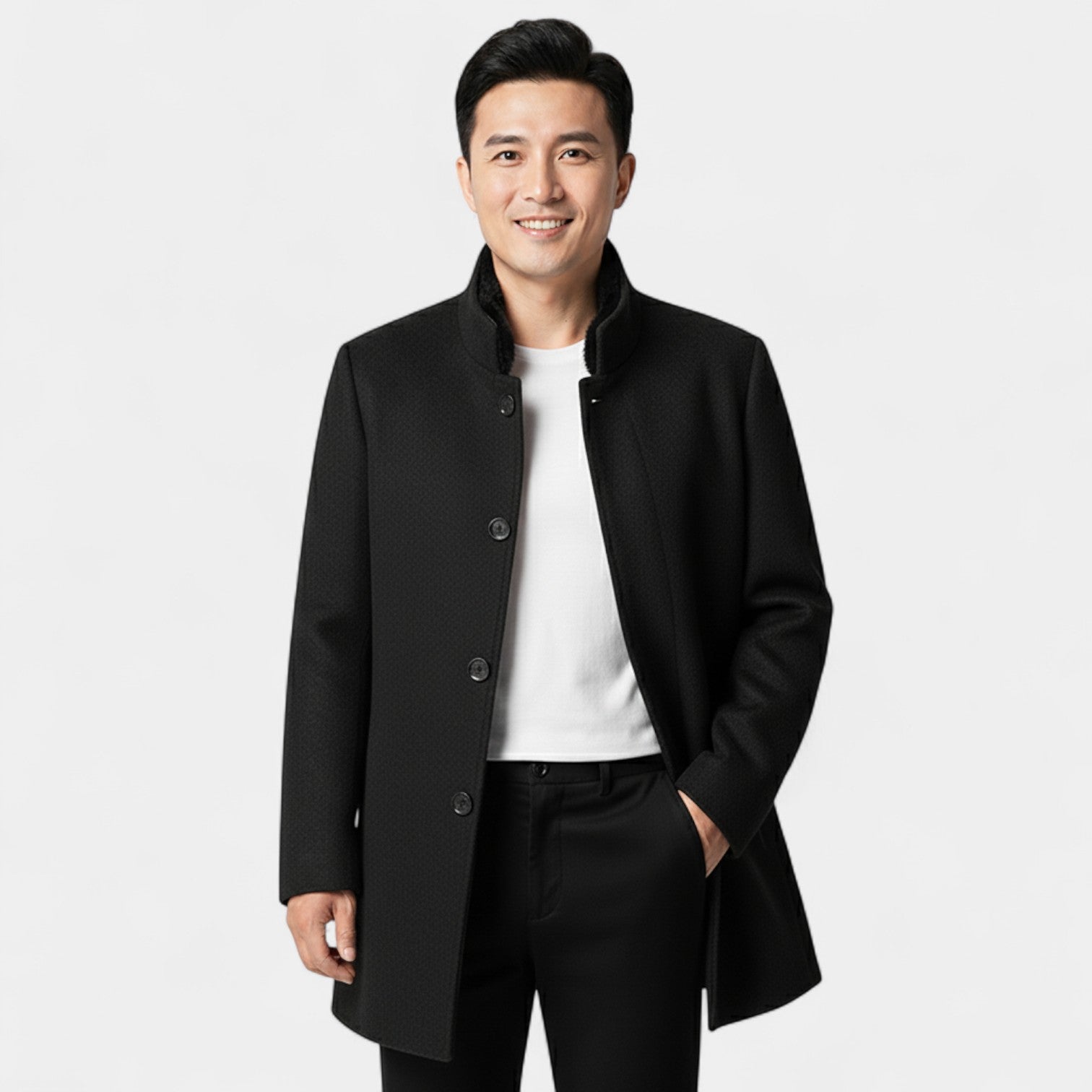 Riche | Manteau trench homme laine doublure amovible – élégance hivernale taillée