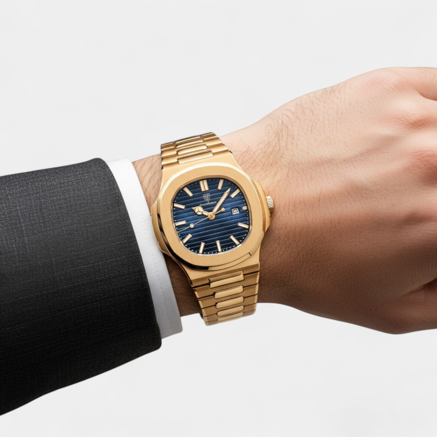 Riche | Montre de Luxe pour Homme Or Rose – Quartz Lumineuse et Étanche 42 mm