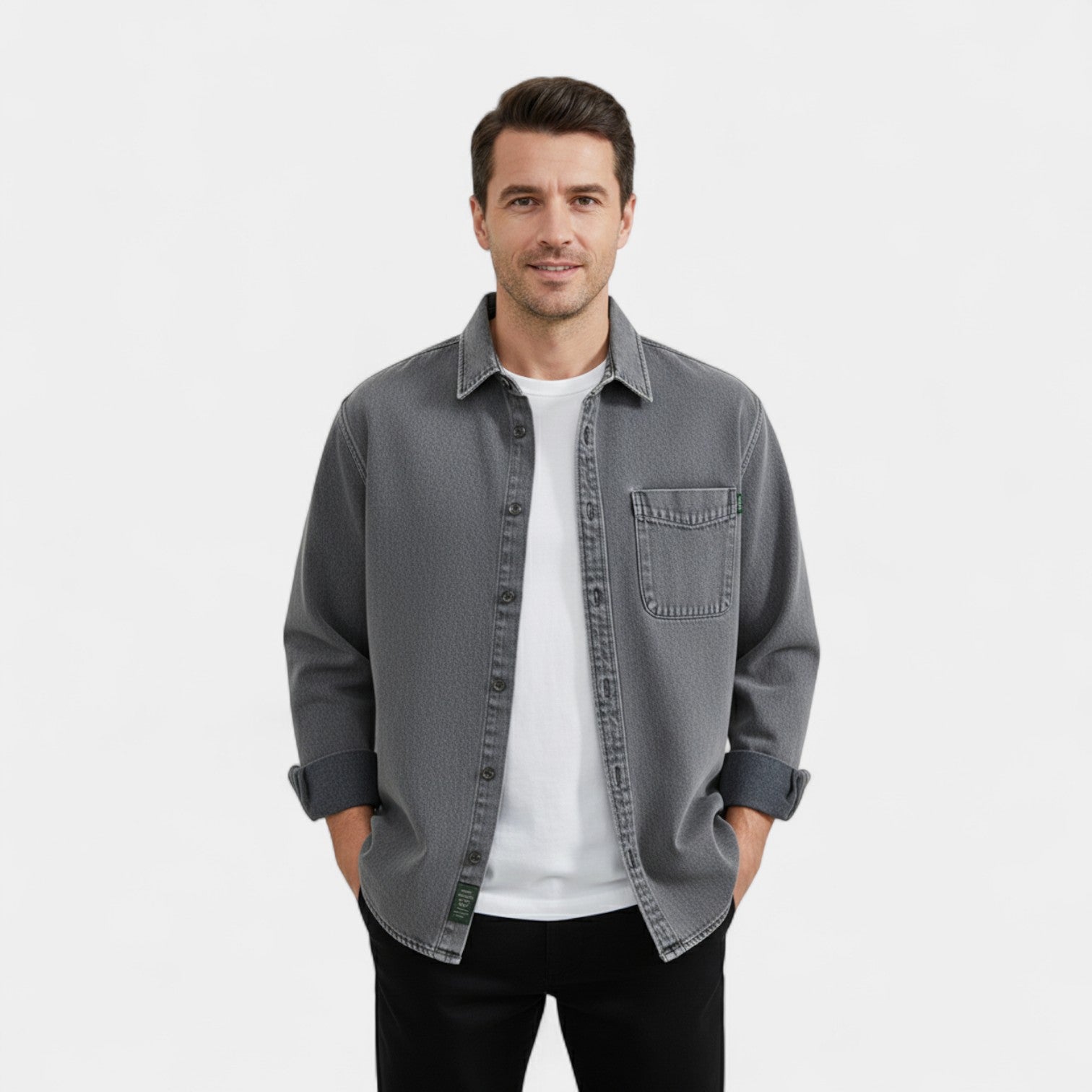 Riche | Chemise Casual Homme Boutonnée en Matière Technique – Style Cargo