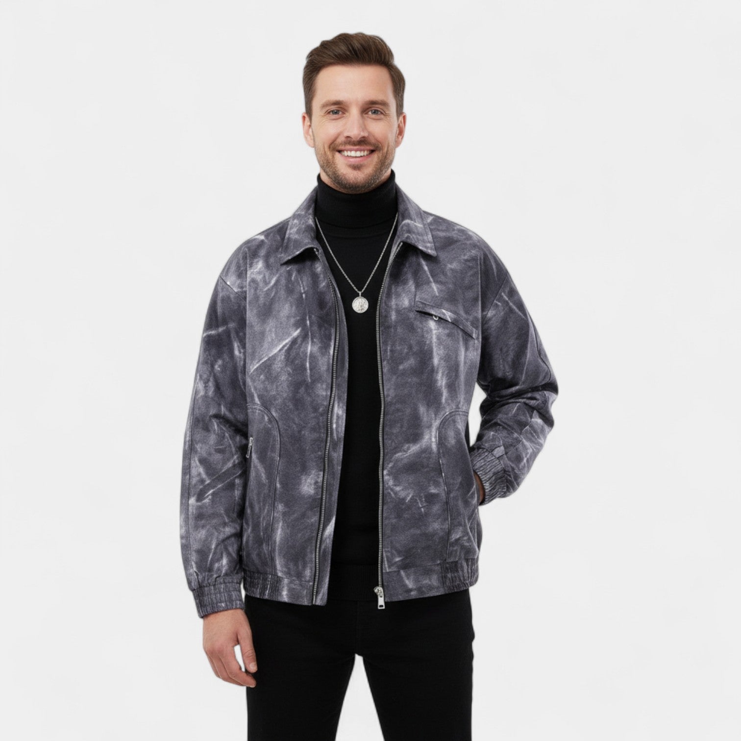 Riche | Veste Décontractée Homme Matière Technique – Coupe Ample Loisirs