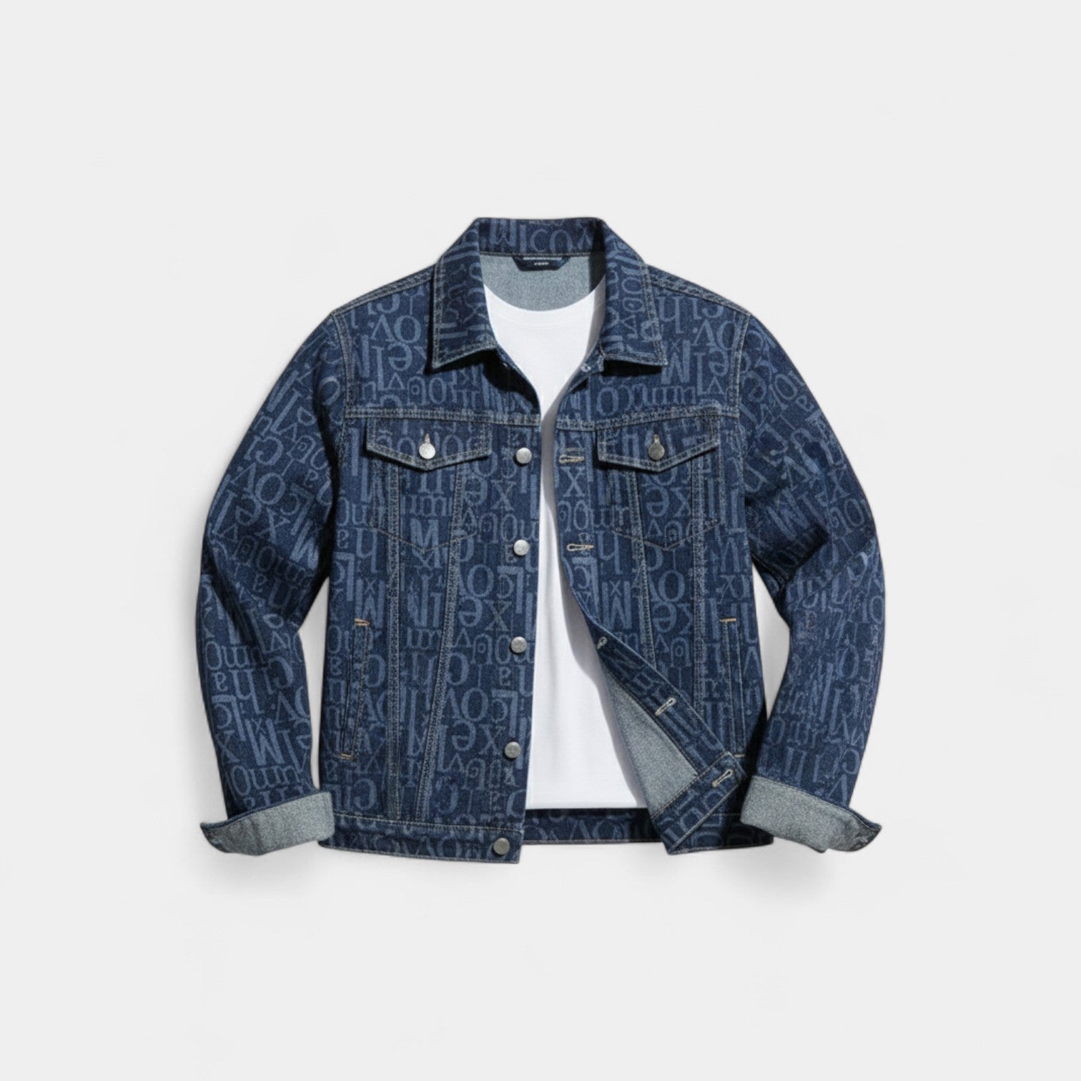 Riche | Veste en jean imprimée vintage homme – Streetwear lourd
