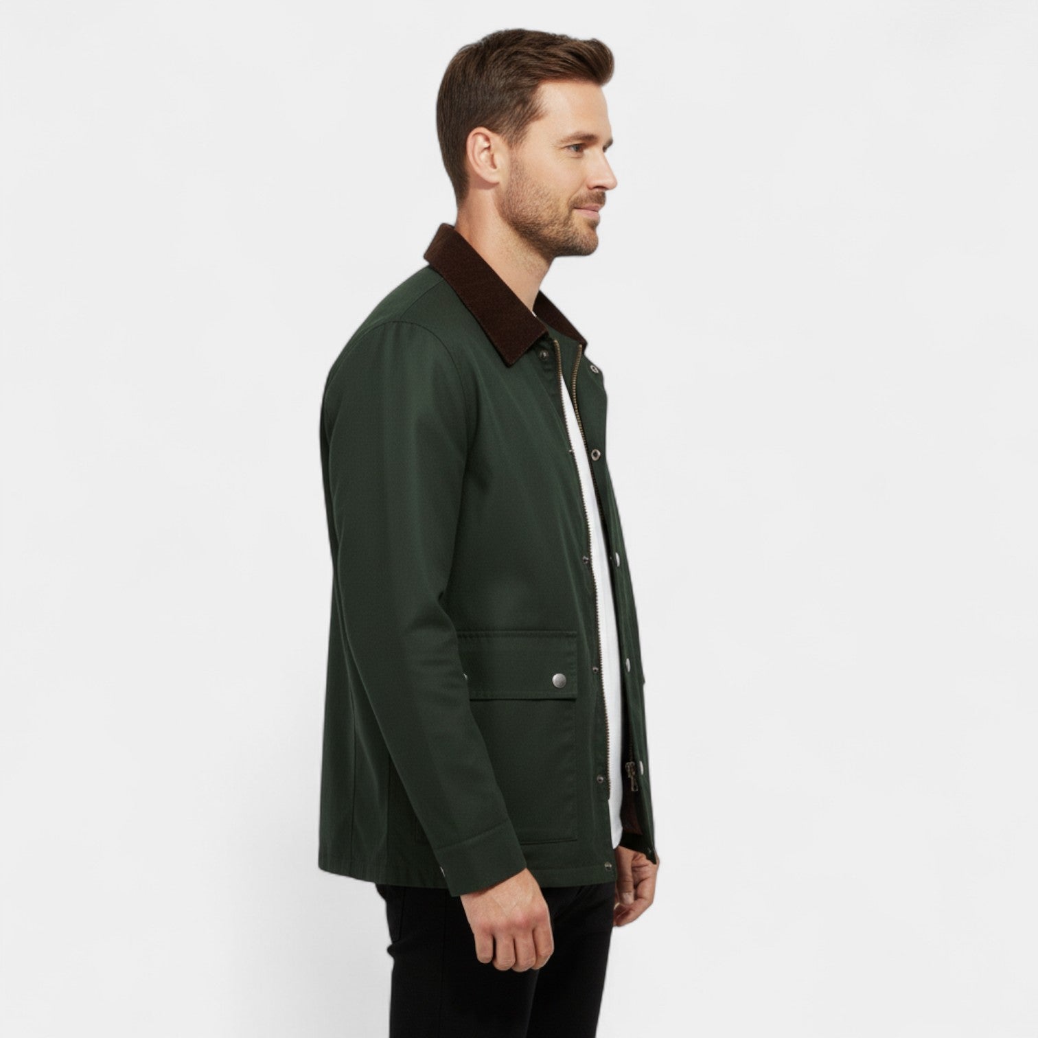 Riche | Veste homme en coton coupe-vent multi-poches – coupe ample, raffinée, utilité quotidienne