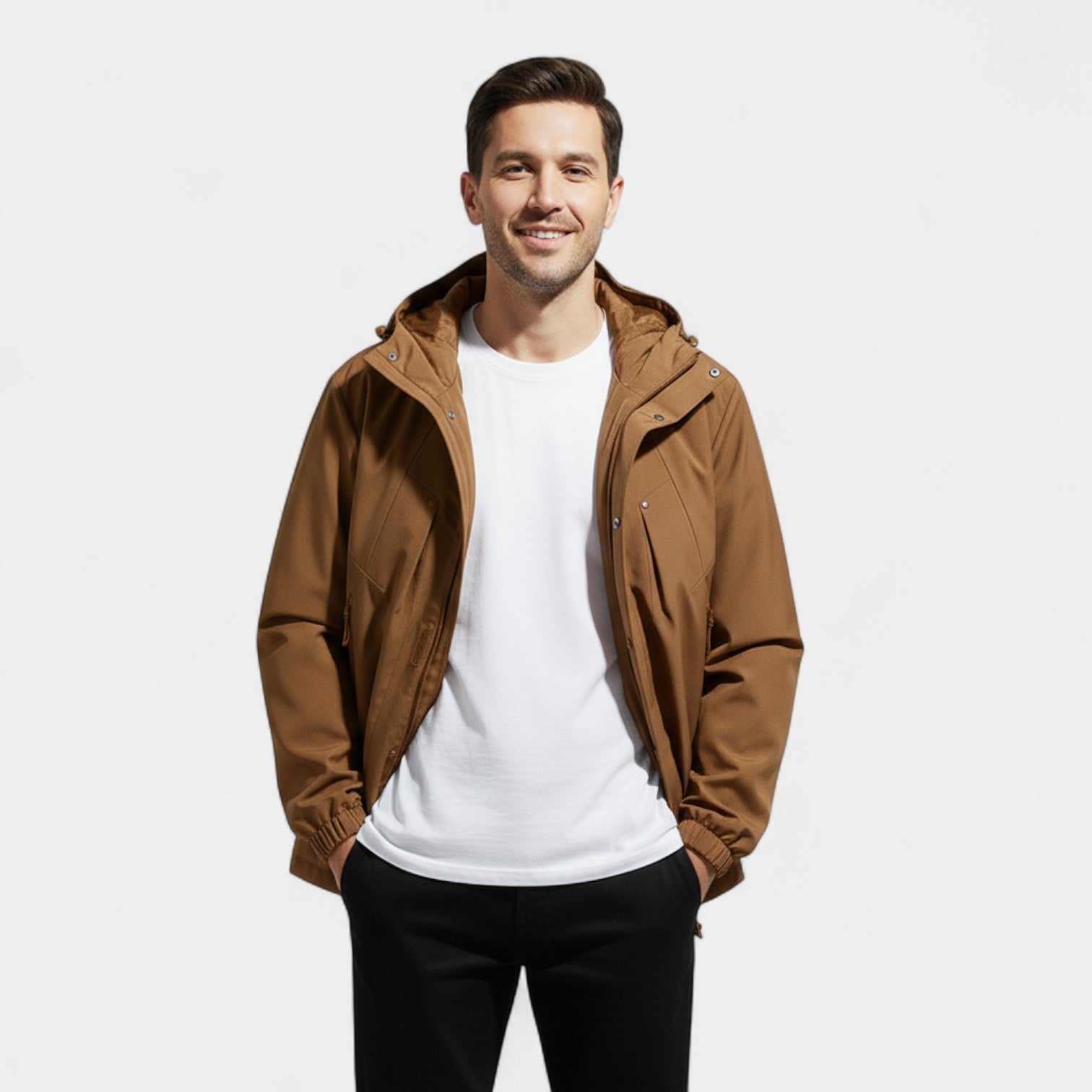 Riche | Veste homme à capuche décontractée en mélange technique – moderne, légère, silhouette raffinée