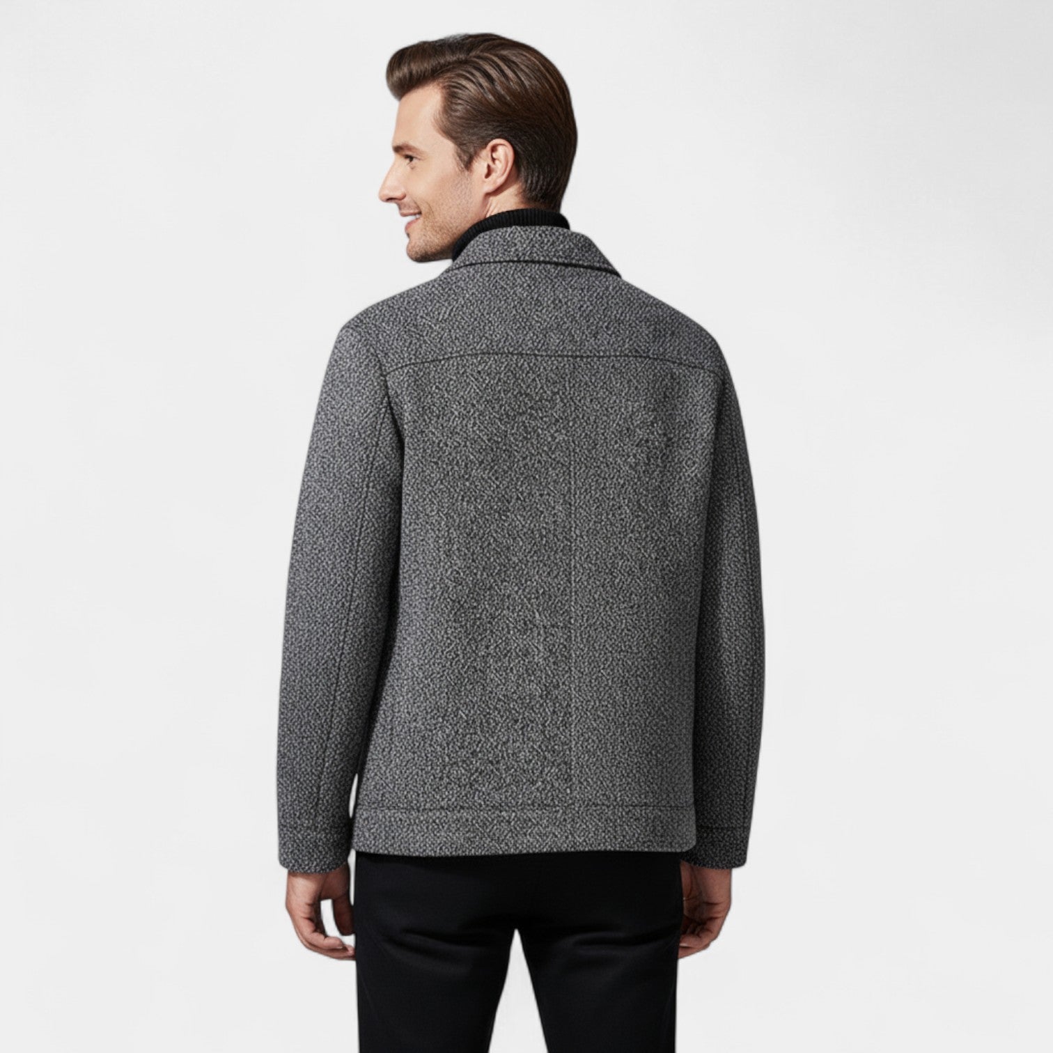 Riche | Manteau en Laine Homme Col Montant – Élégance Moderne Tailleur