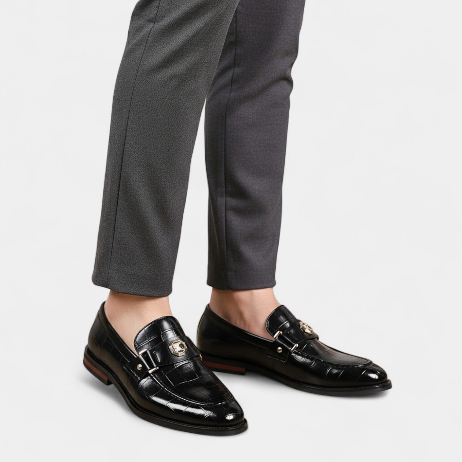 Riche | Mocassins Homme en Cuir à Motif – Élégance Classique à Enfiler