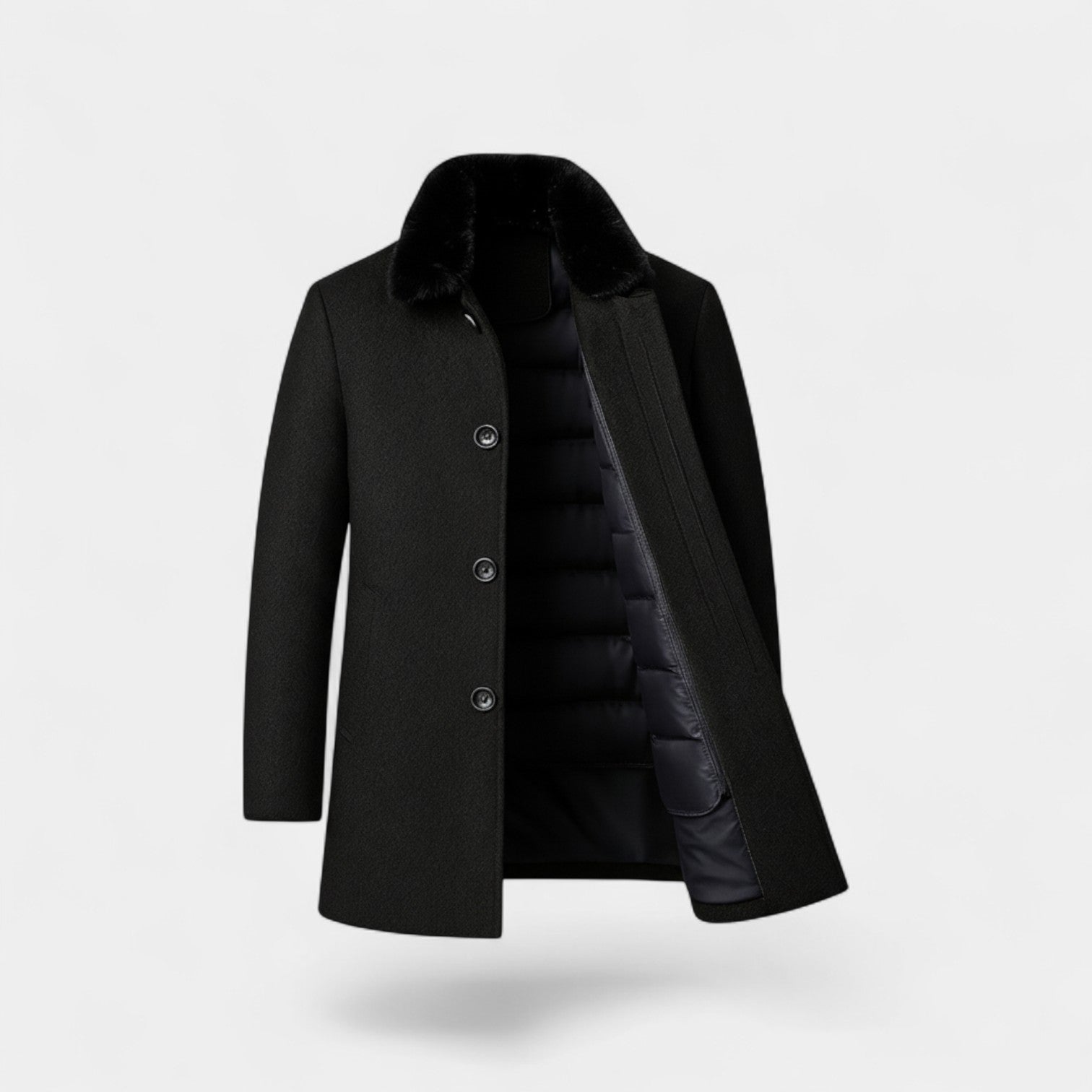 Riche | Manteau trench homme laine doublure amovible – élégance hivernale taillée
