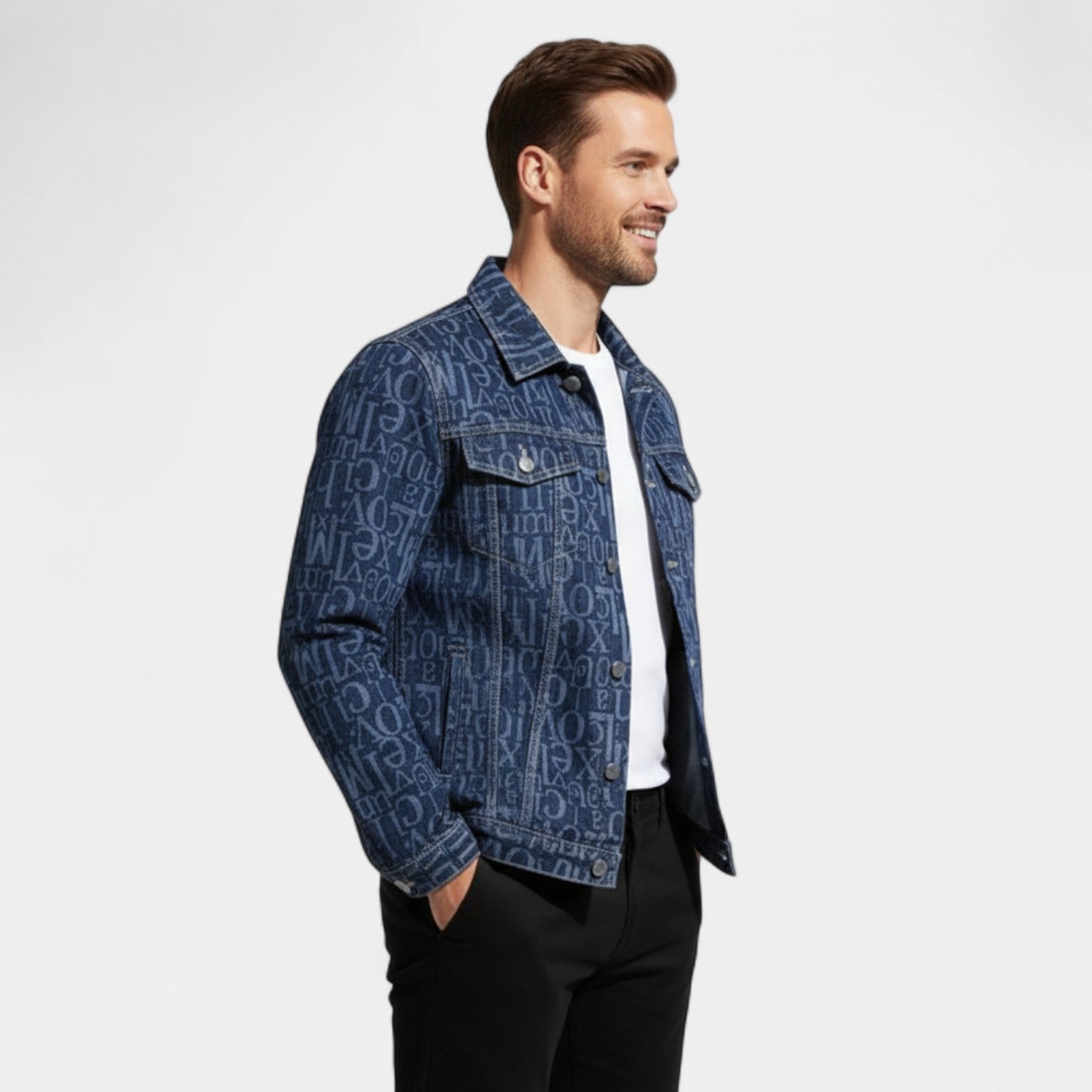 Riche | Veste en jean imprimée vintage homme – Streetwear lourd