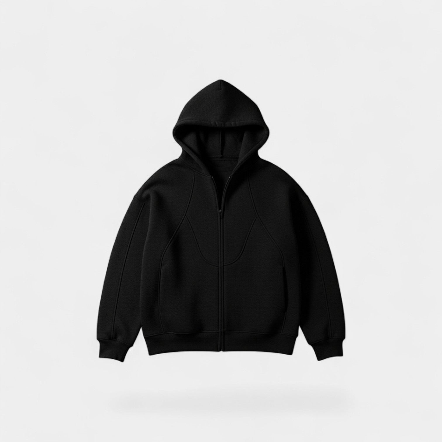 Riche | Cardigan Streetwear à Capuche Homme en Matière Technique – Coupe Urbaine Zippée