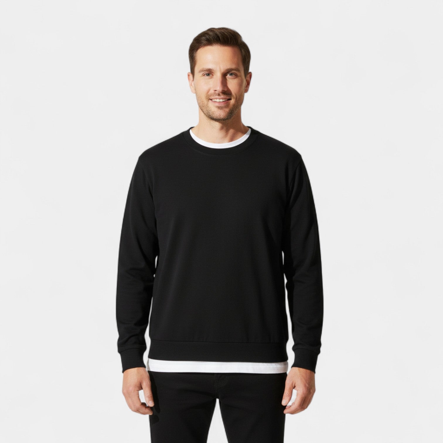 Riche | Lot de 3 pulls homme coton col rond – coupe ample, raffinés, essentiels du quotidien