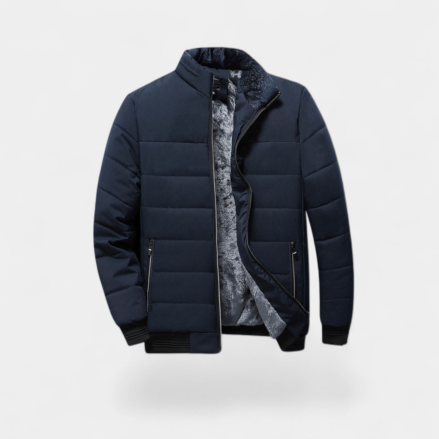 Riche | Doudoune homme coton hiver – Col montant doublé fourrure