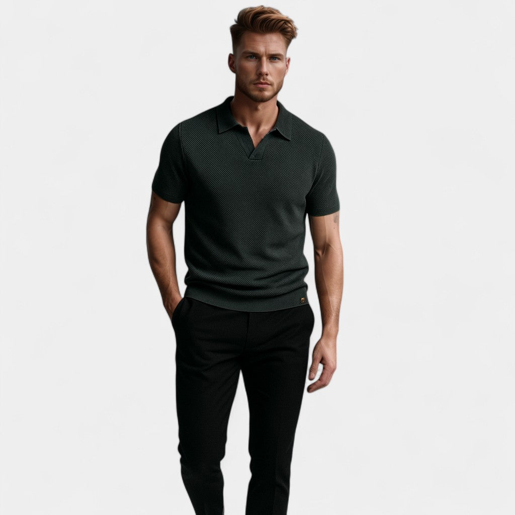 Riche | Cotton Polo Sans Boutons - Élégance Riviera