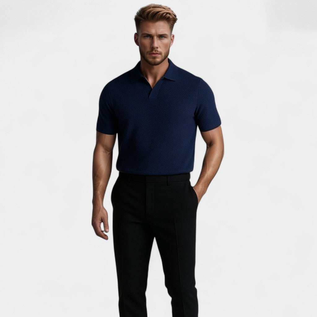 Riche | Cotton Polo Sans Boutons - Élégance Riviera