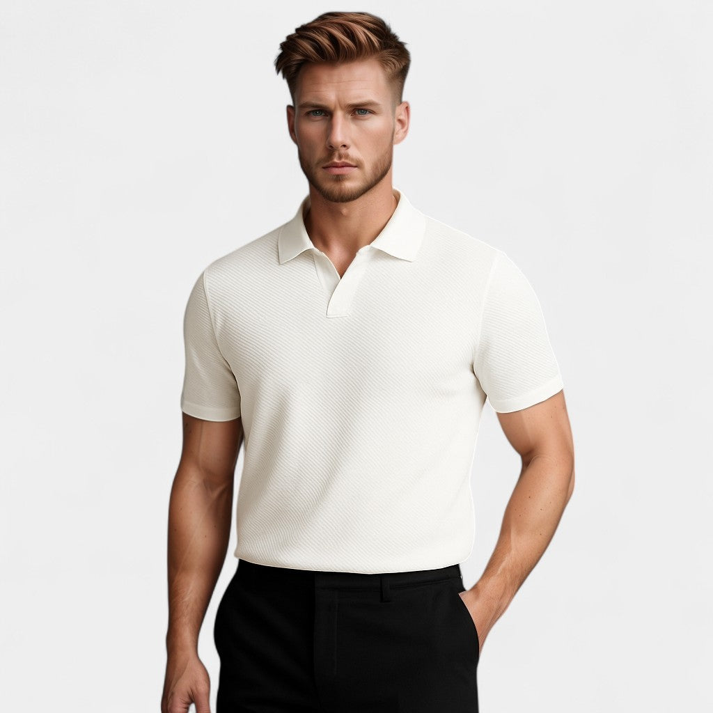 Riche | Cotton Polo Sans Boutons - Élégance Riviera