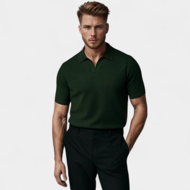 Riche | Cotton Polo Sans Boutons - Élégance Riviera