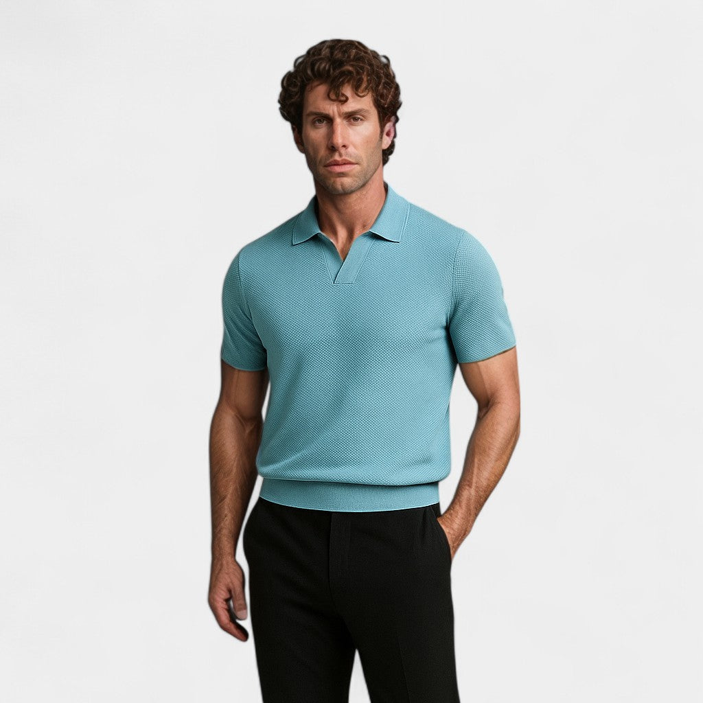 Riche | Cotton Polo Sans Boutons - Élégance Riviera