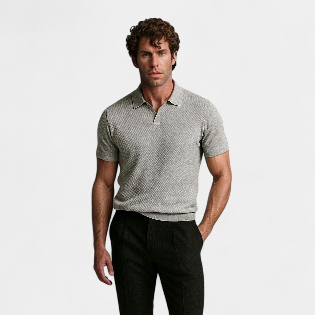 Riche | Cotton Polo Sans Boutons - Élégance Riviera