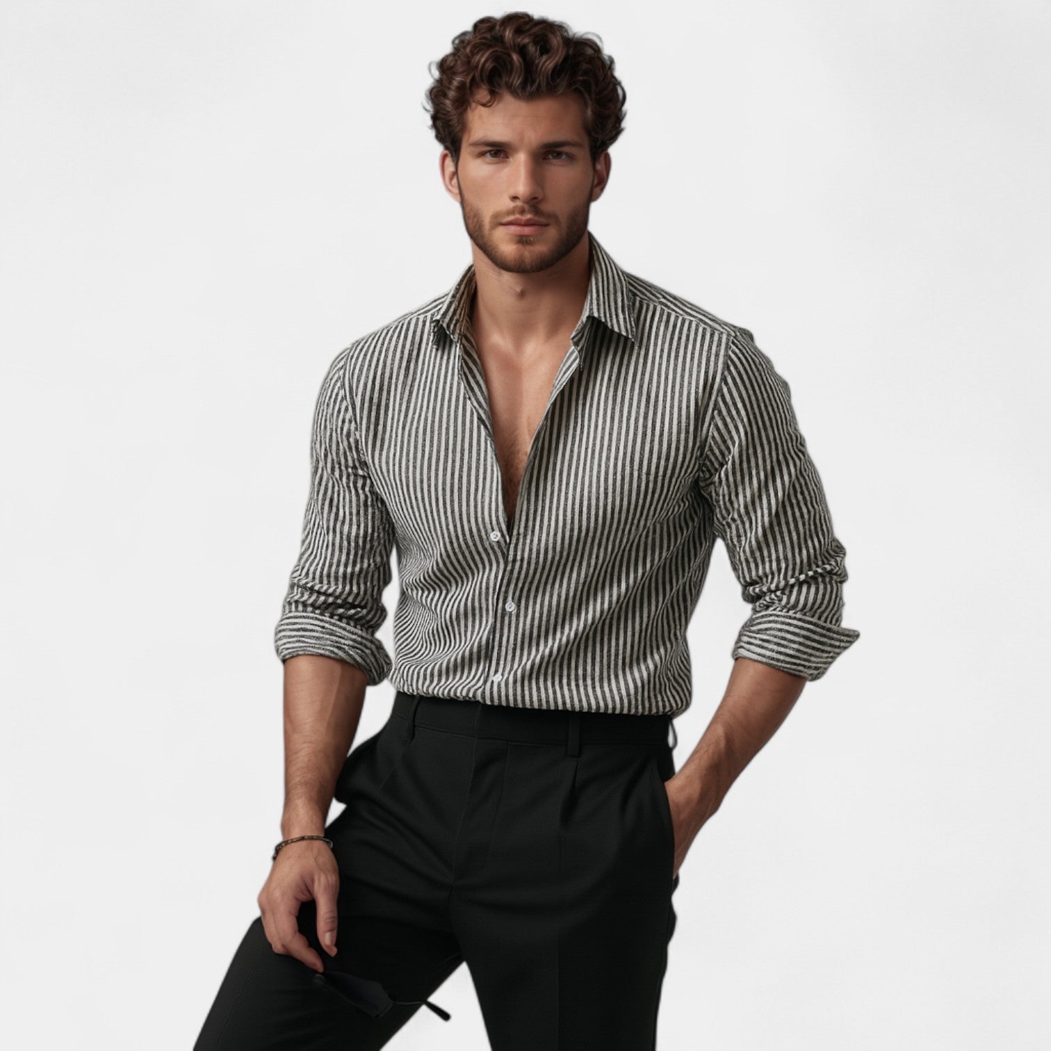 Riche | Cotton Chemise Rayée - Riviera Fit