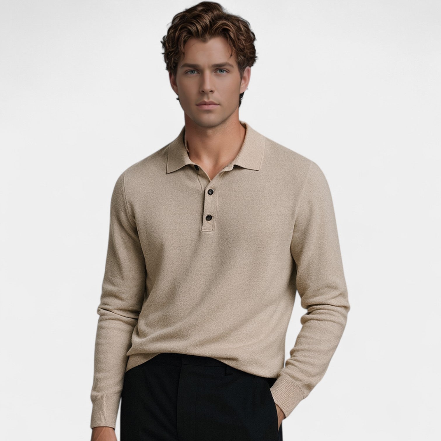 Riche | Polo manches longues homme – Coupe slim, élégance casual