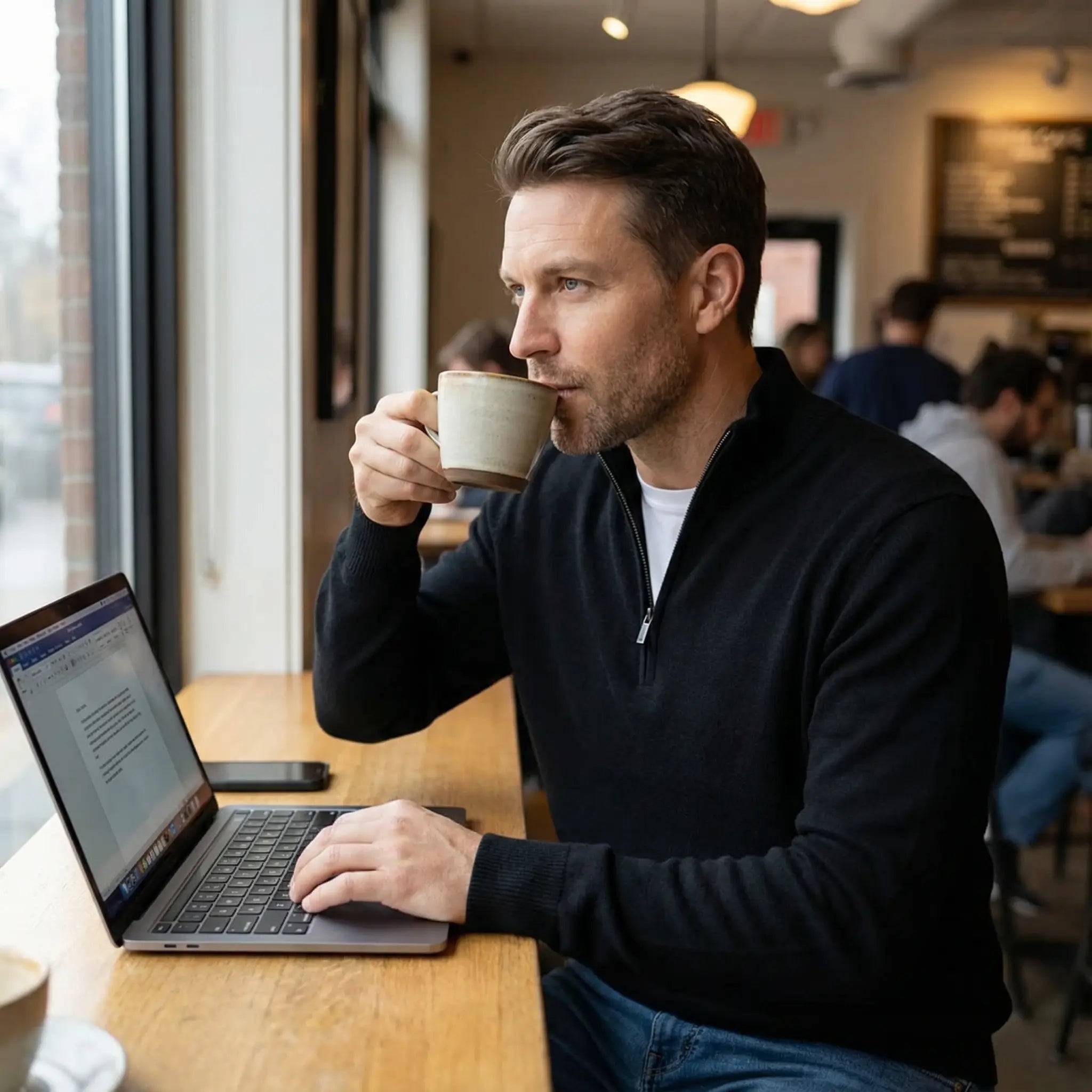 Riche | Pull zippé homme maille – Style minimaliste Riviera