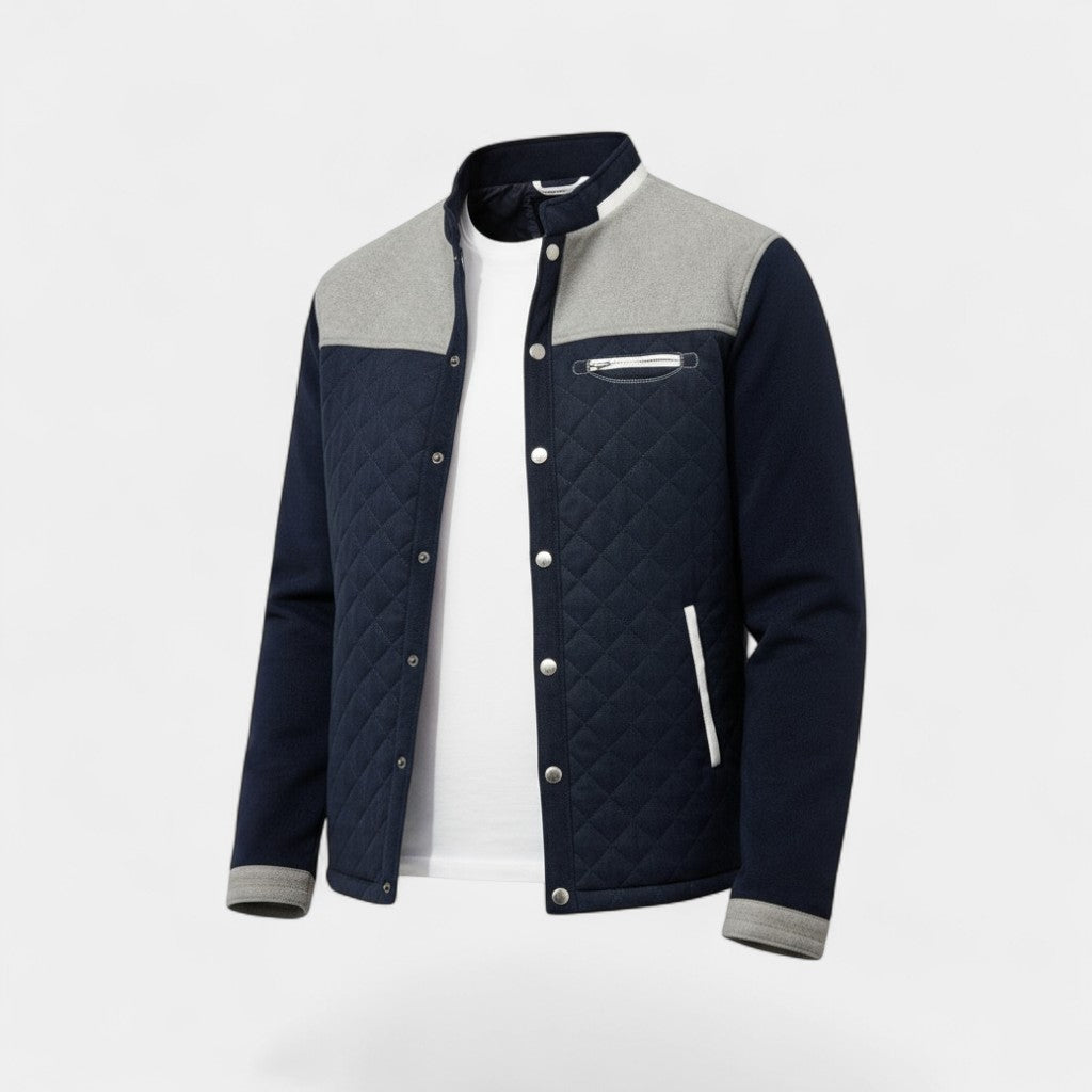 Riche | Veste matelassée homme à empiècements en suède