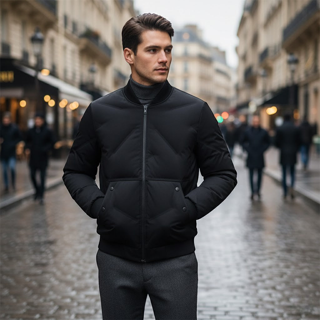 Riche | Veste Homme Matelassée en Coton – Col Montant