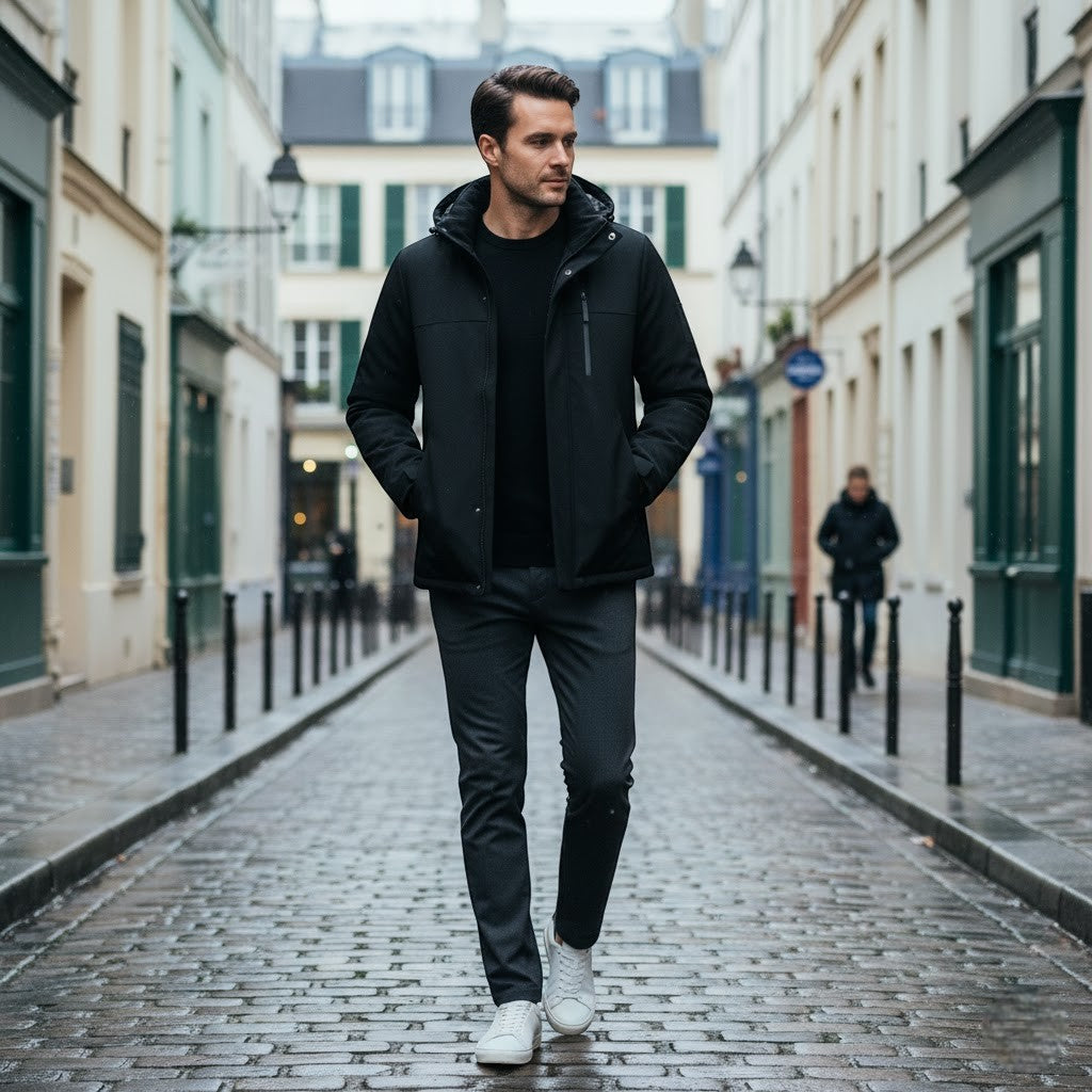 Riche | Veste Homme en Coton – Courte à Capuche au Design Tendance