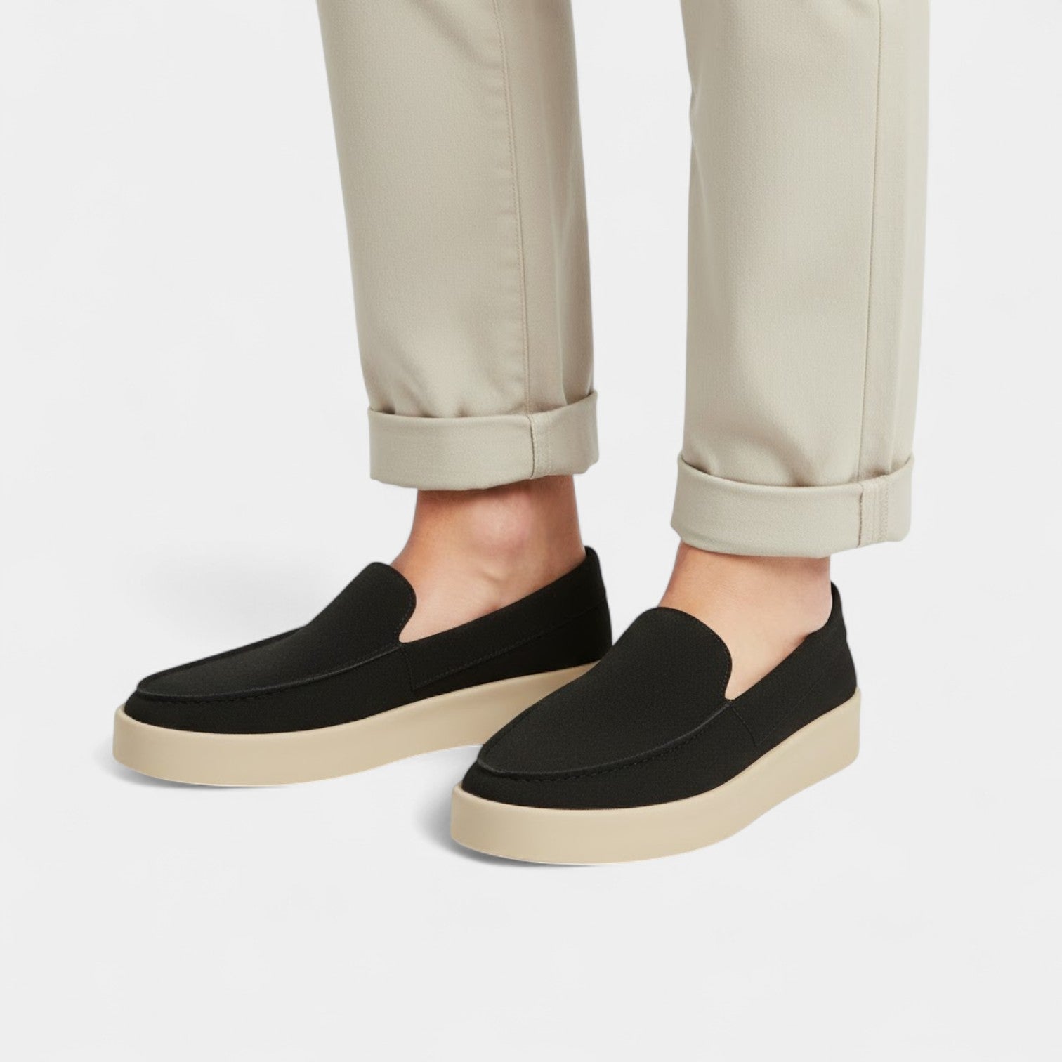 Riche | Mocassins Homme en Cuir Suédé – Slip-On à Talon Plat