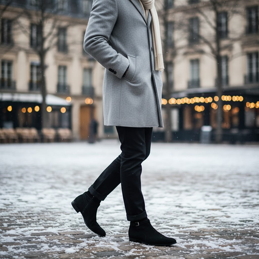 Riche | Bottes Martin homme en daim à boucle
