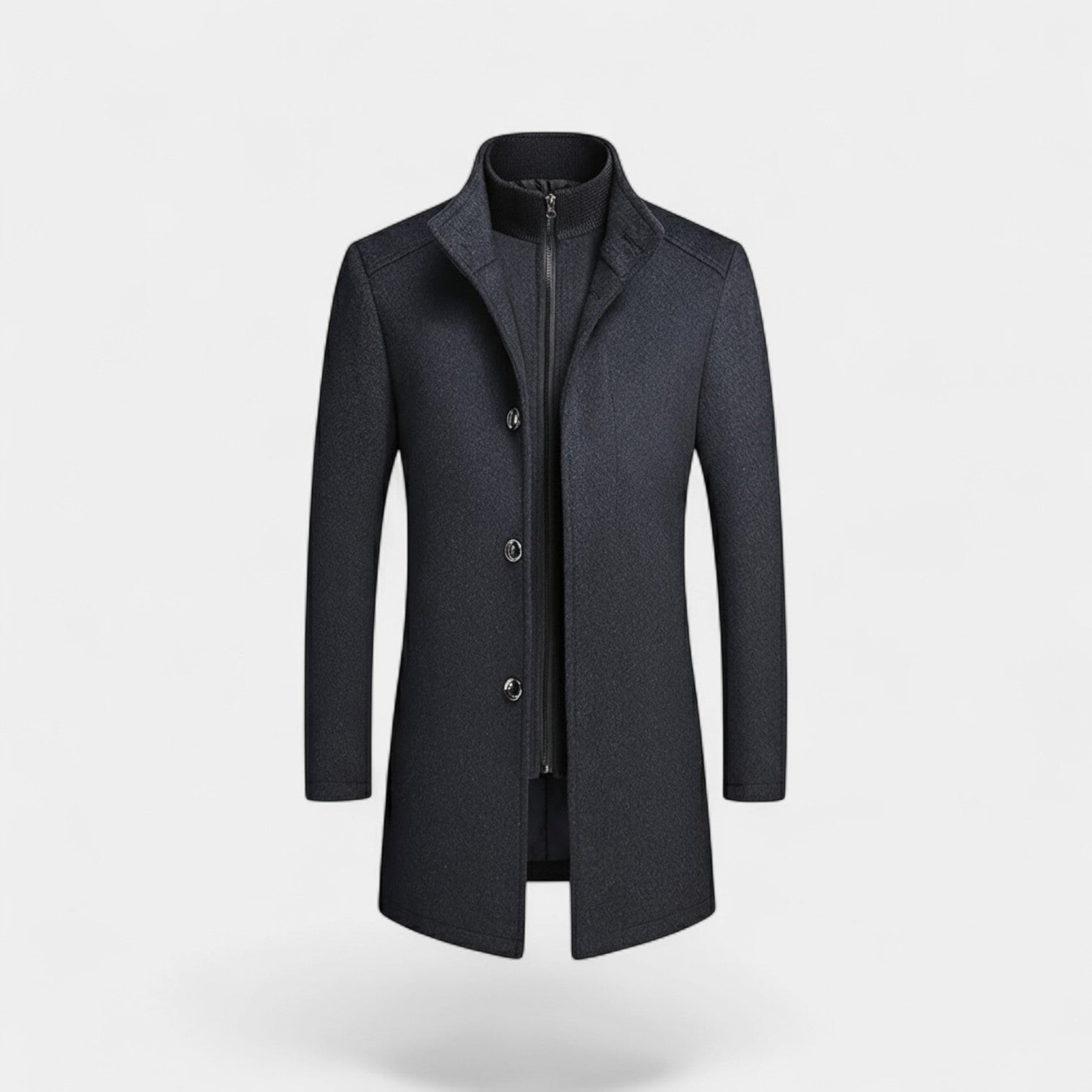 Riche | Manteau Homme en Laine – Col Double Mi-Long