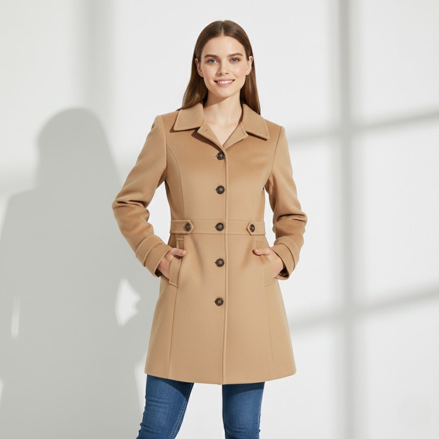 Riche | Manteau d’Hiver Élégant en Laine pour Femme