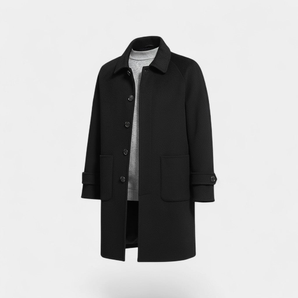 Riche | Manteau Homme 100% cachemire – Réversible Mi-Long à Simple Boutonnage