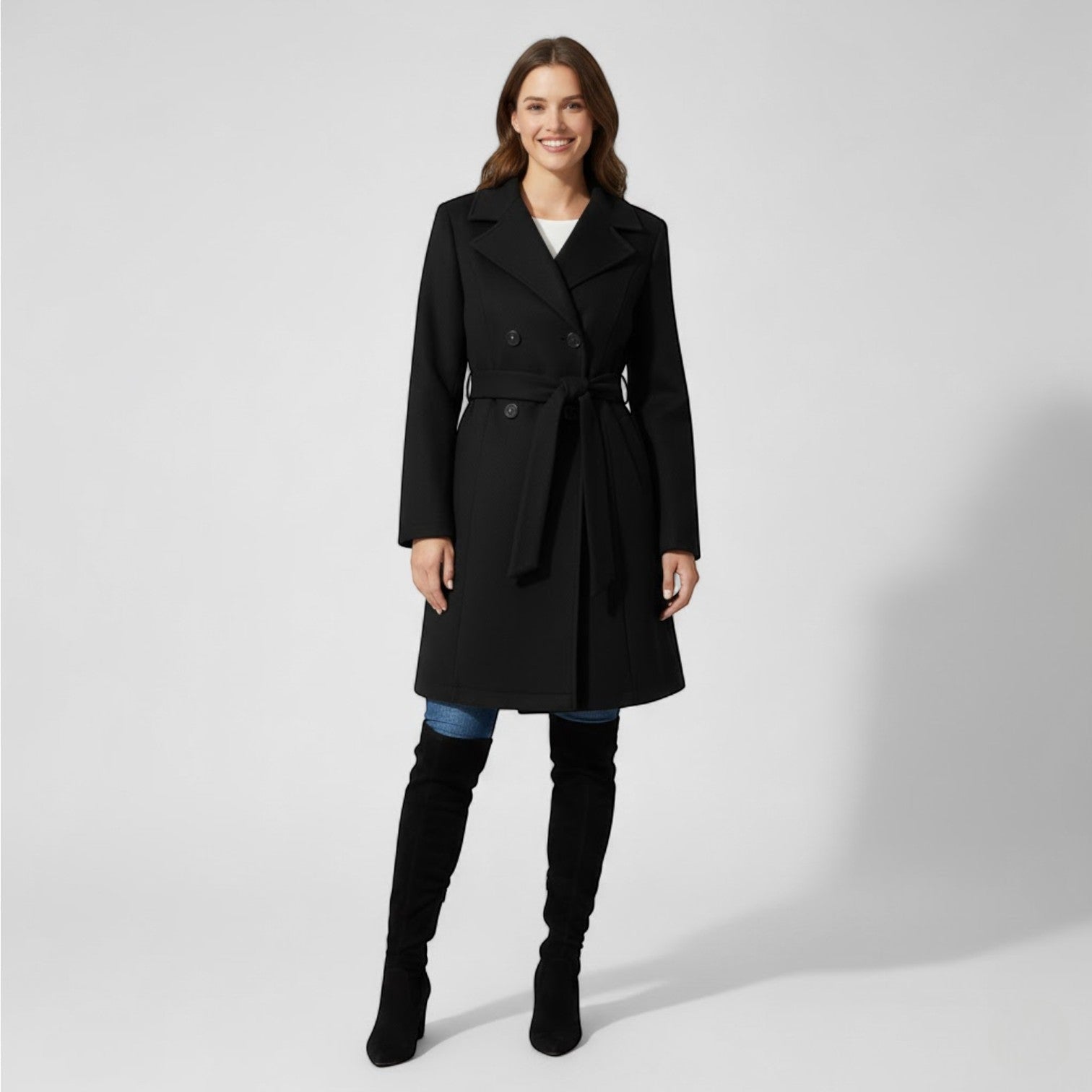 Riche | Manteau femme long en laine élégante cintrée