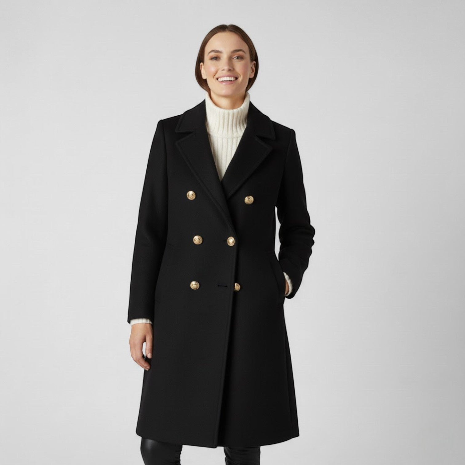 Riche | Manteau Femme Long Croisé en Tweed